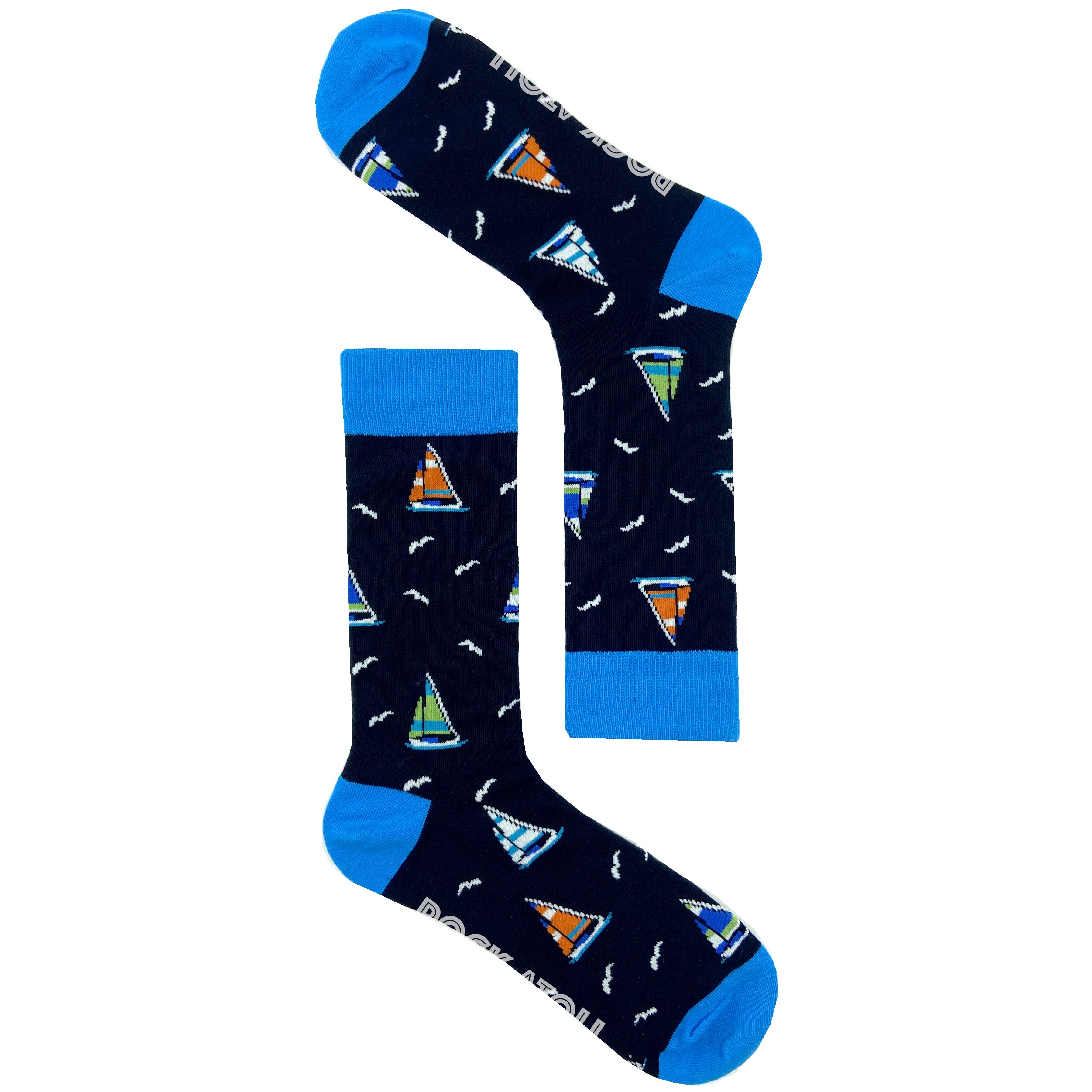 Unisex Nautical Themed Sailboat All Over Pattern Classy Novelty Socks