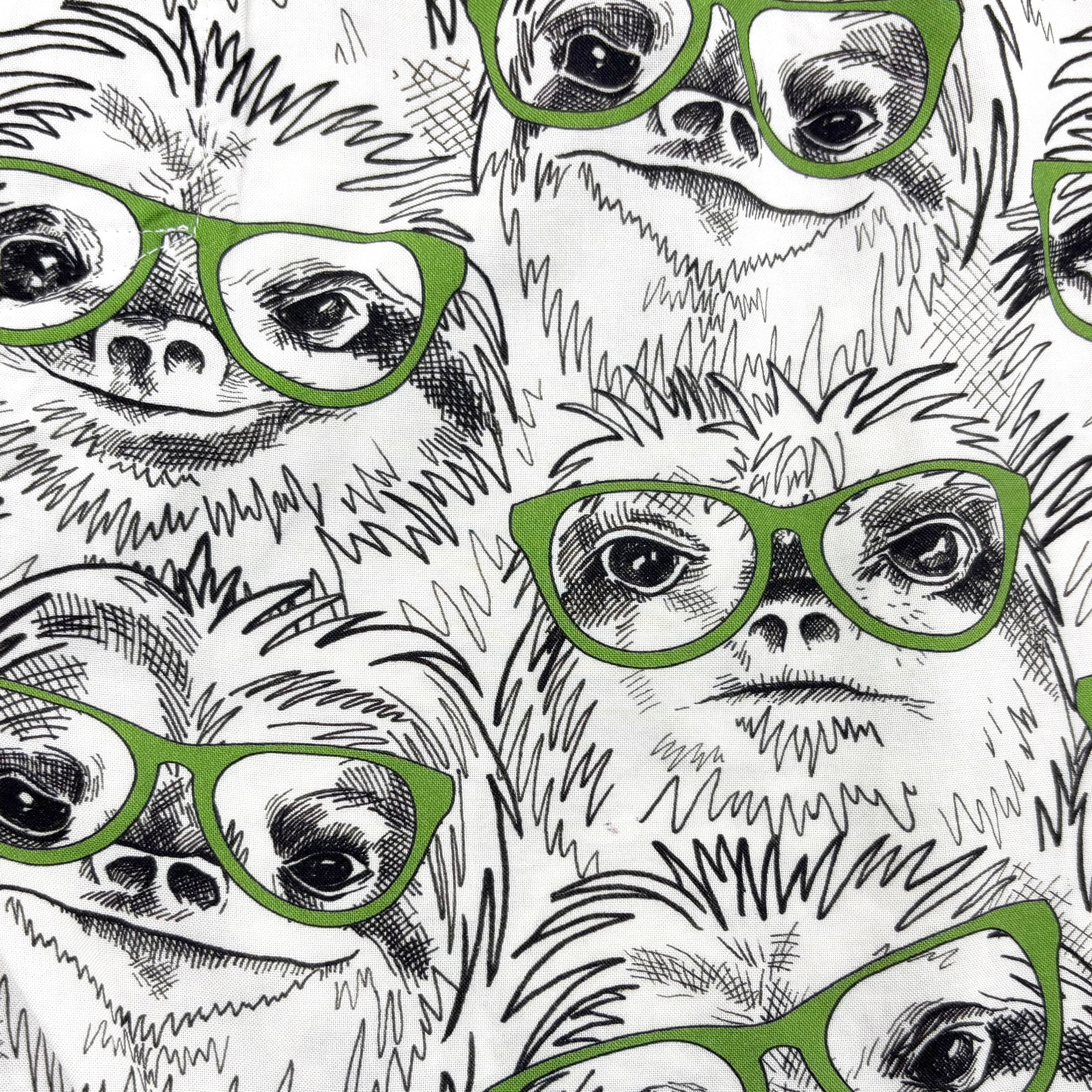 Men's White Comfy Cotton Novelty Print Sloth Patterned Boxer Shorts