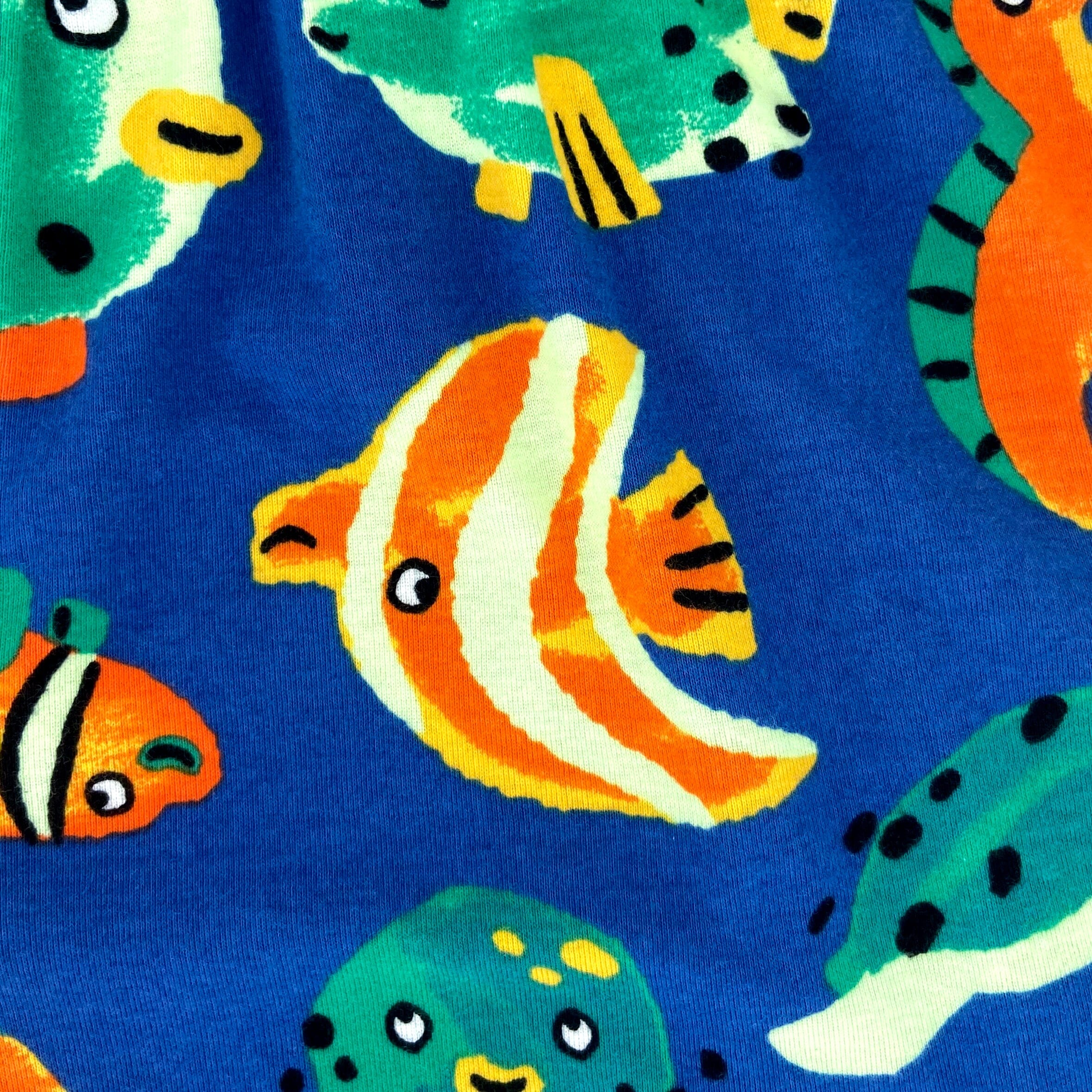 Men's Blue Fish Seahorse All Over Print Animal Themed Knit PJ Bottoms