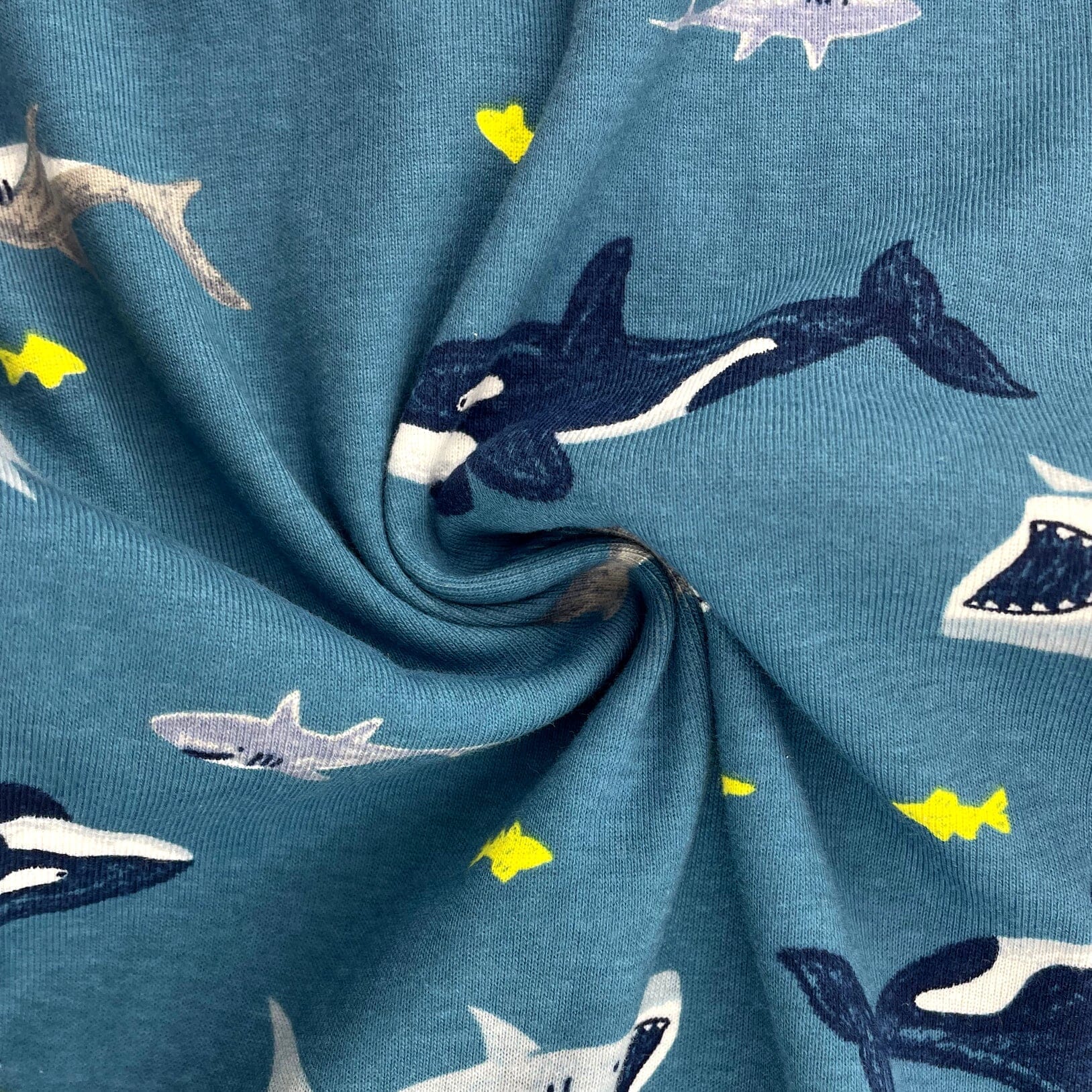 Men's Sharks Killer Whales & Orca Patterned Long Cotton Pajama Bottoms