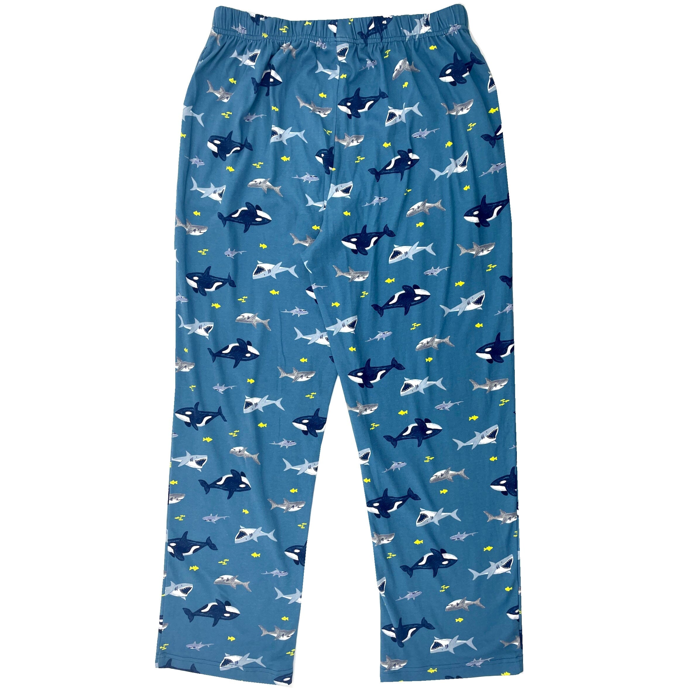 Men's Sharks Killer Whales & Orca Patterned Long Cotton Pajama Bottoms