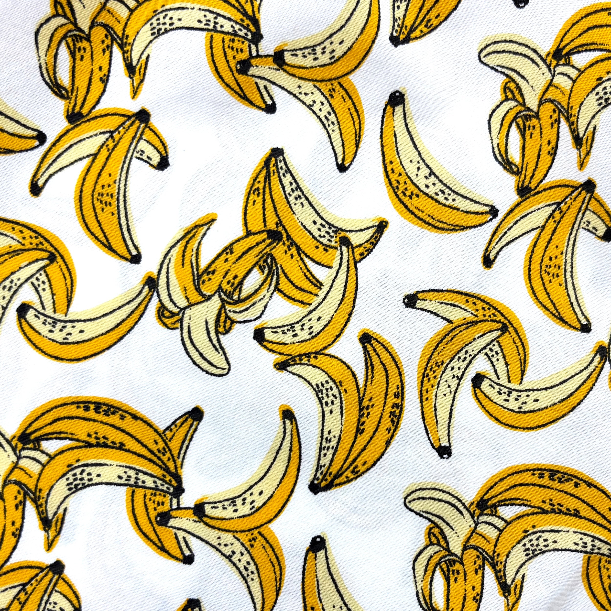 Men's Tropical Fruit Food Themed Banana Print Boxer Shorts in White