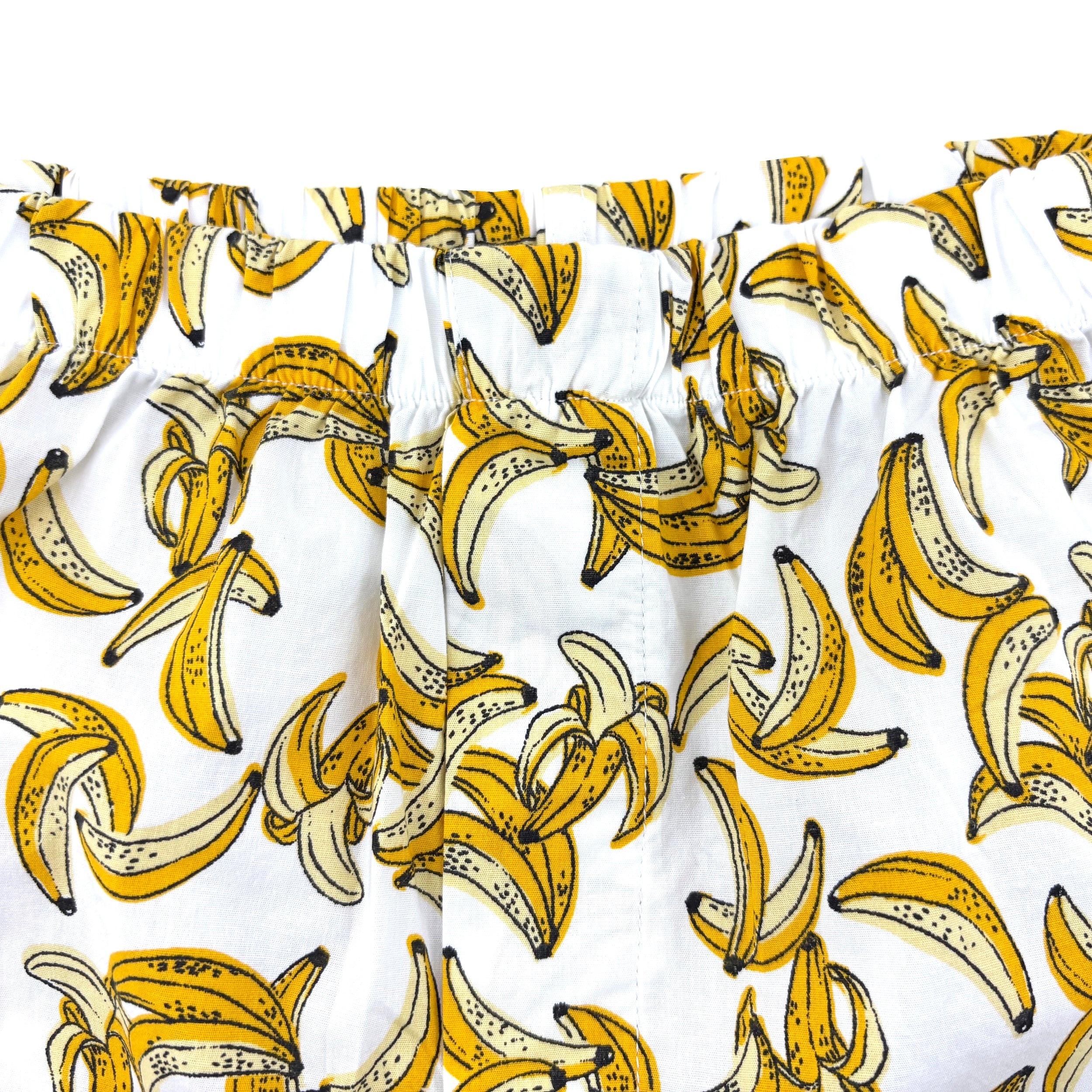 Men's Tropical Fruit Food Themed Banana Print Boxer Shorts in White