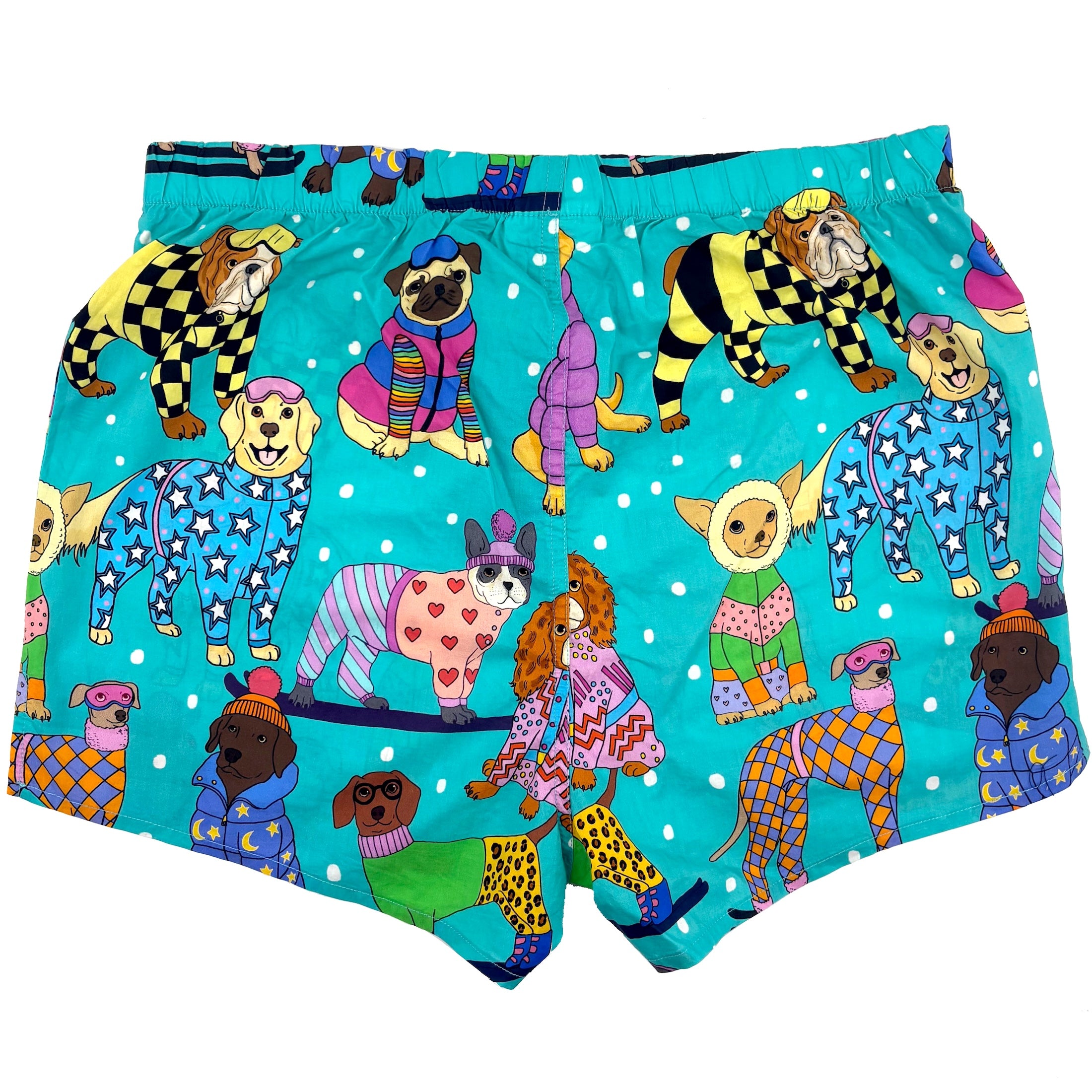 Men's Snowboarding Pups and Dogs Patterned Cotton Boxer Shorts Undies
