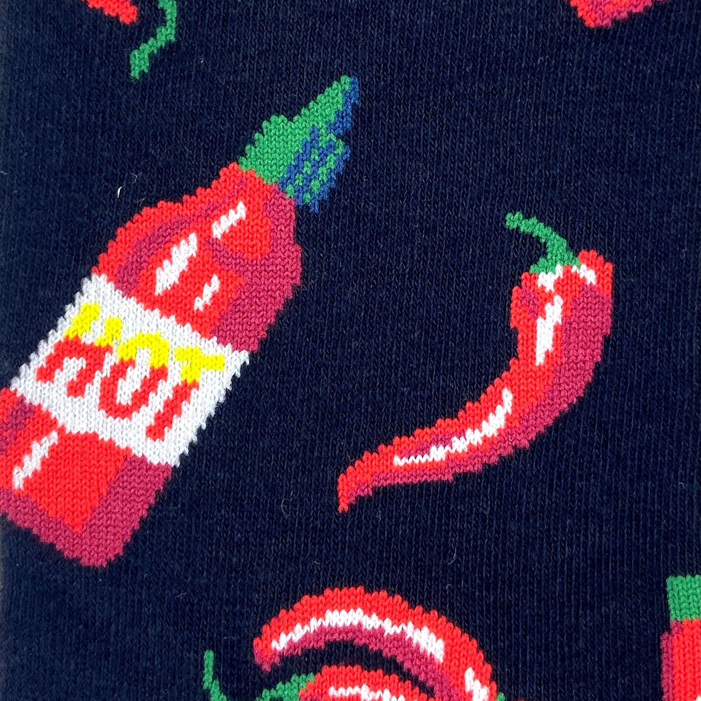 Unisex Foodie Themed Red Hot Chili Pepper Spicy Sauce Novelty Socks