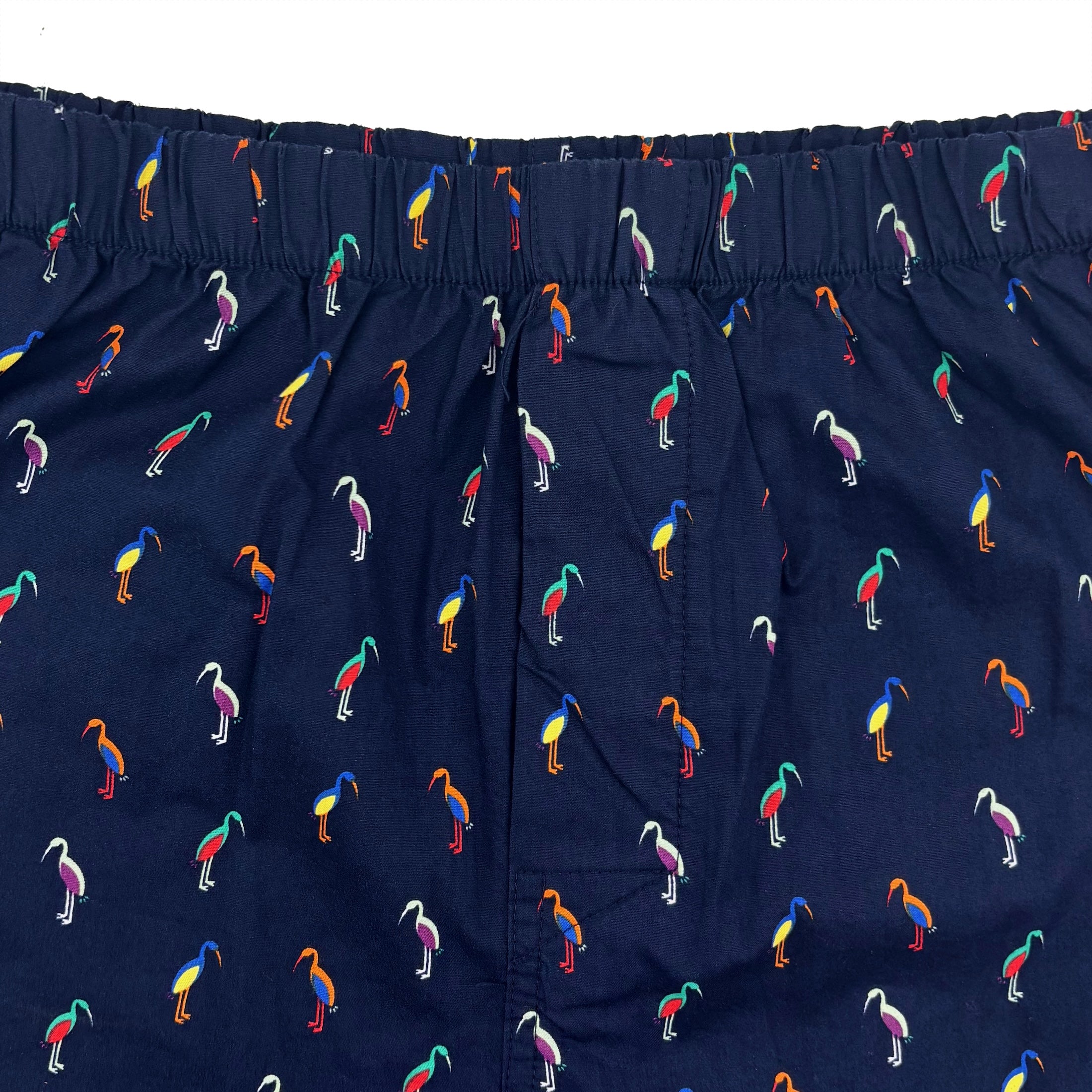 Men's Classy Stork Bird All Over Print Cotton Boxer Shorts in Navy