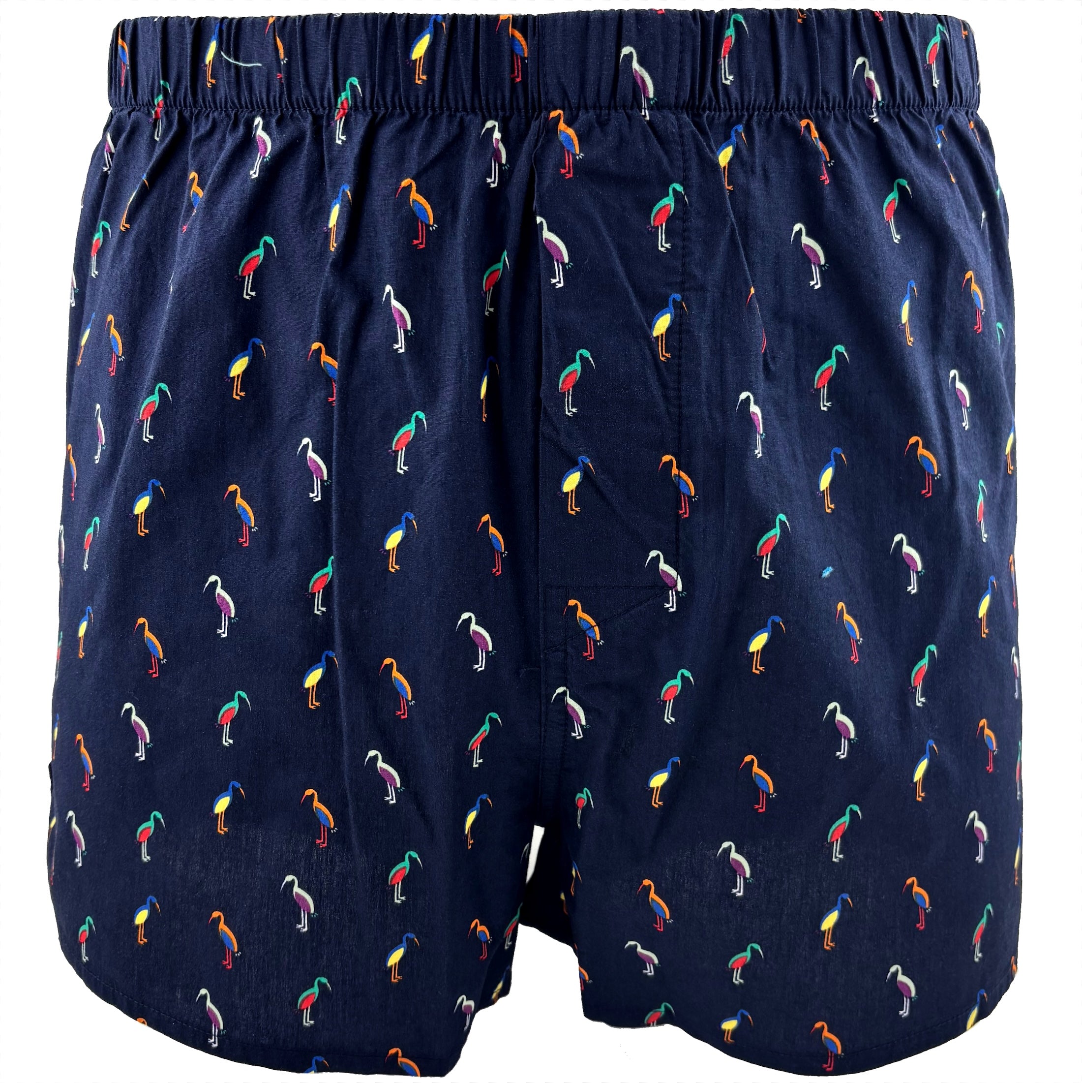 Men's Classy Stork Bird All Over Print Cotton Boxer Shorts in Navy