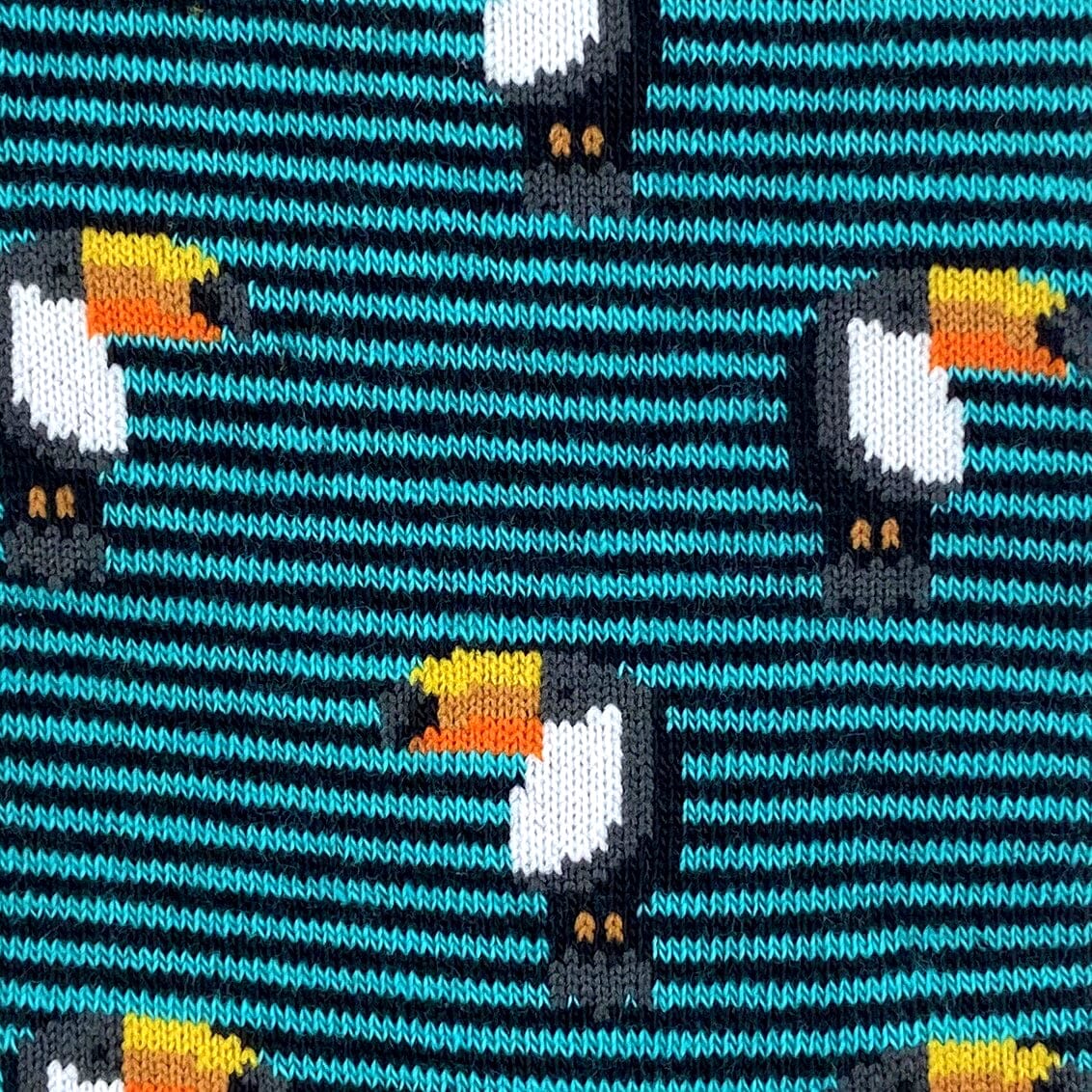 Classy Unisex Tropical Bird Toucan All Over Print Striped Novelty Socks