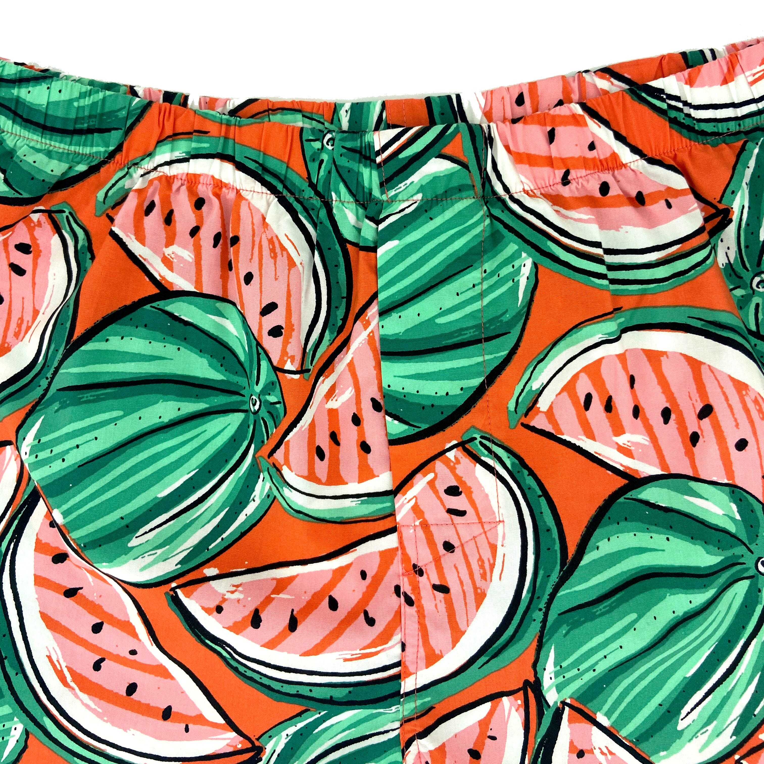 Men's Bright Red Fruity Watermelon All Over Print Cotton Boxer Shorts
