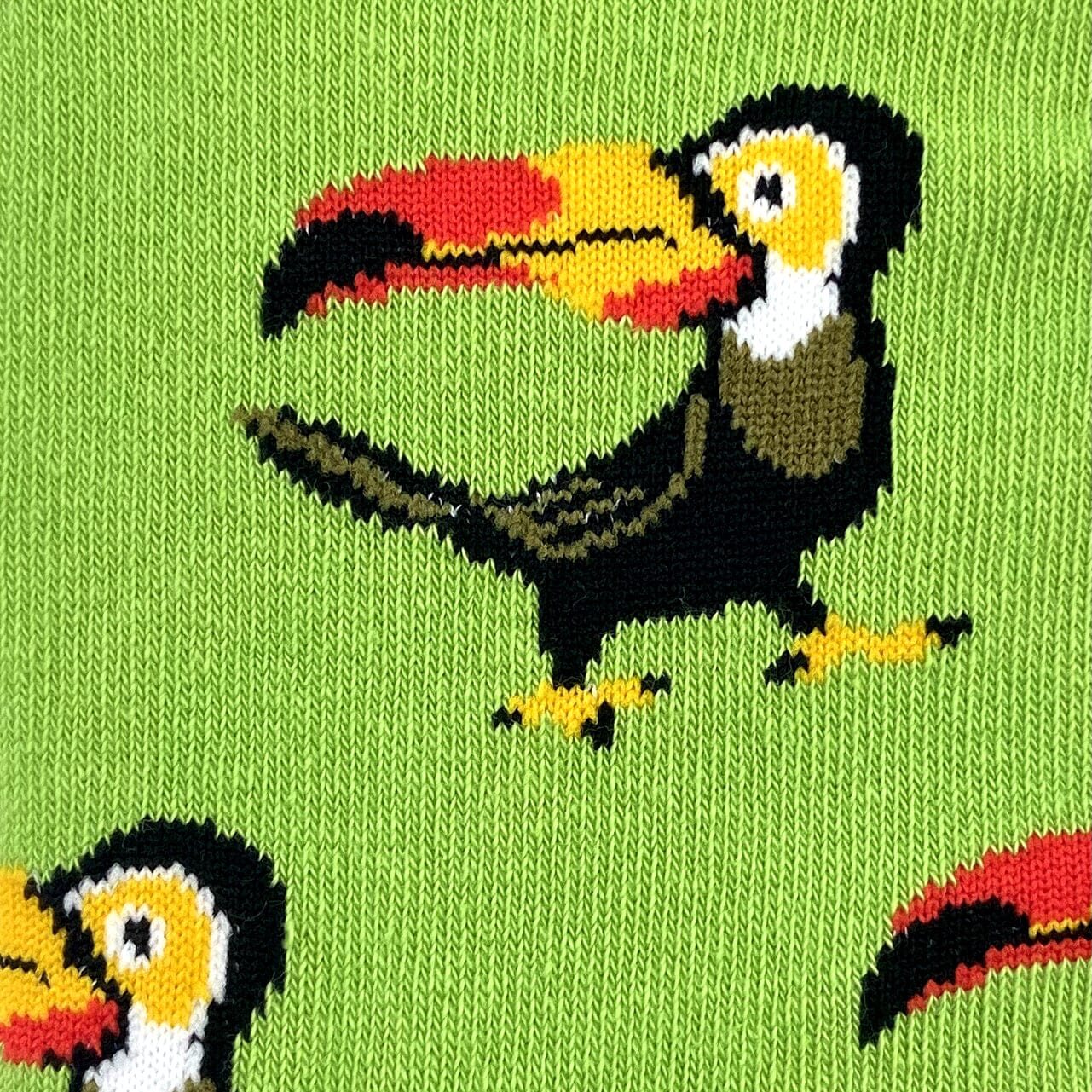 Green Unisex Toucan Tropical Bird All Over Print Novelty Crew Socks