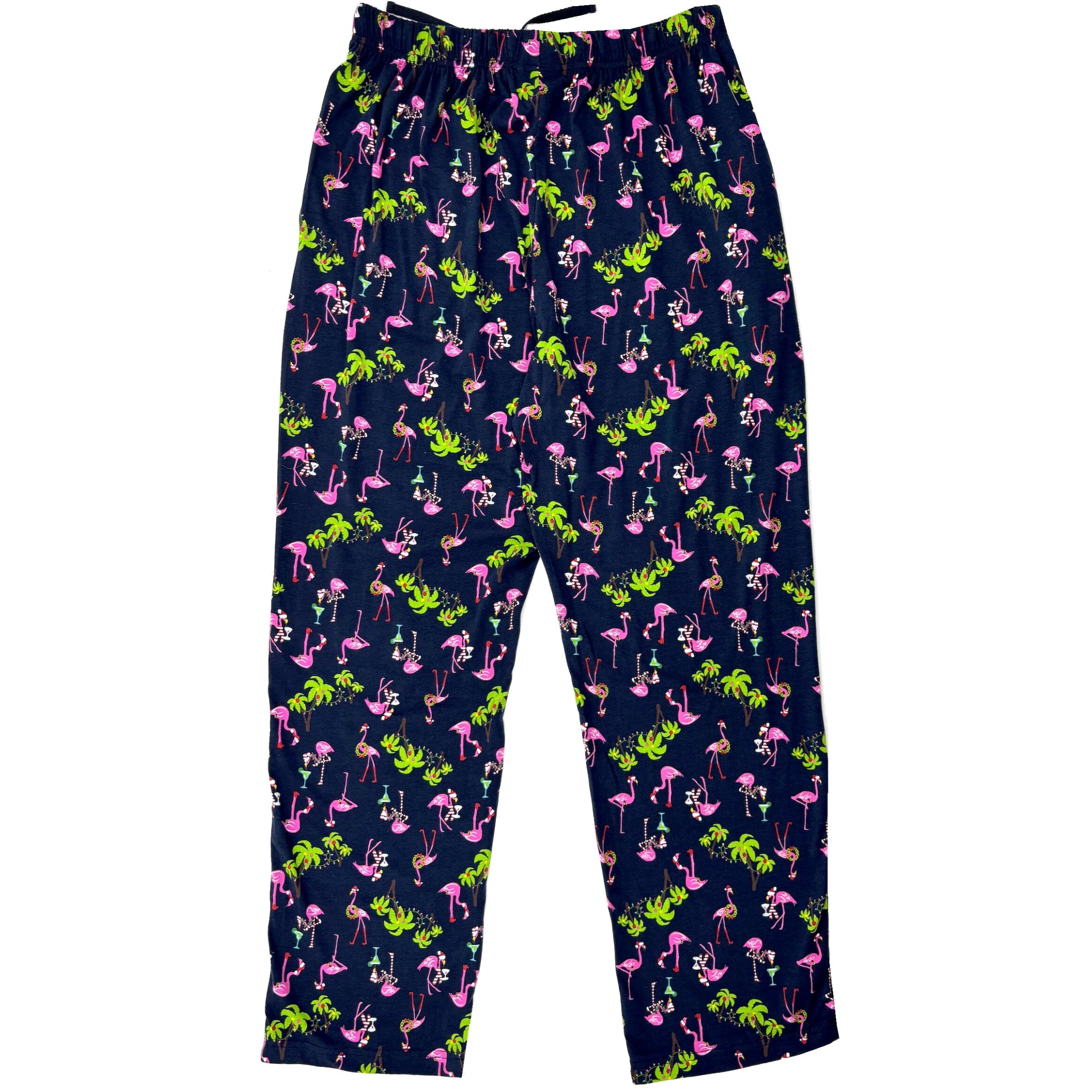 Men's Tropical Flamingo Wearing Santa Hats Christmas Themed PJ Pants
