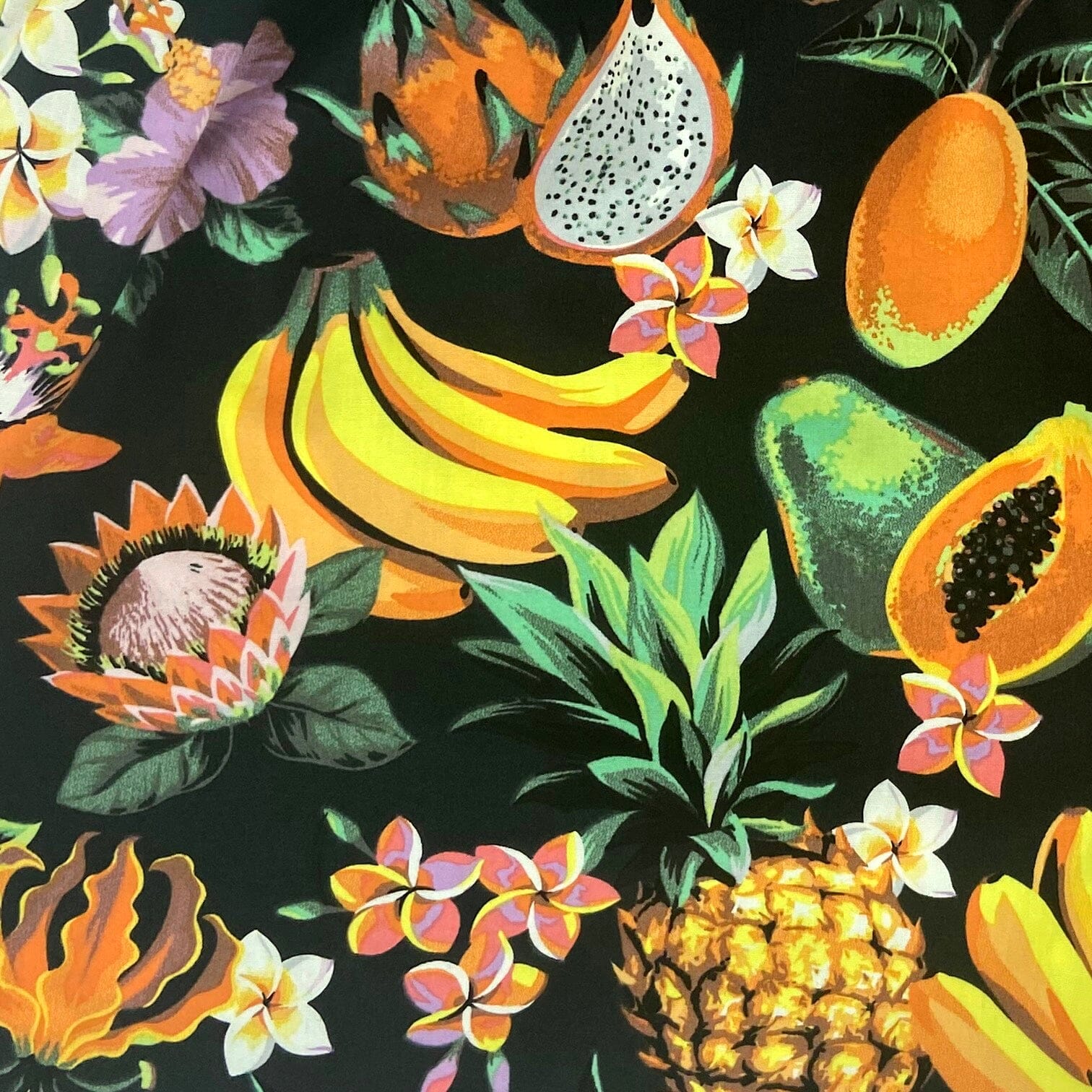 Yummy Men's Tropical Fruits and Flowers Patterned Cotton Boxer Shorts