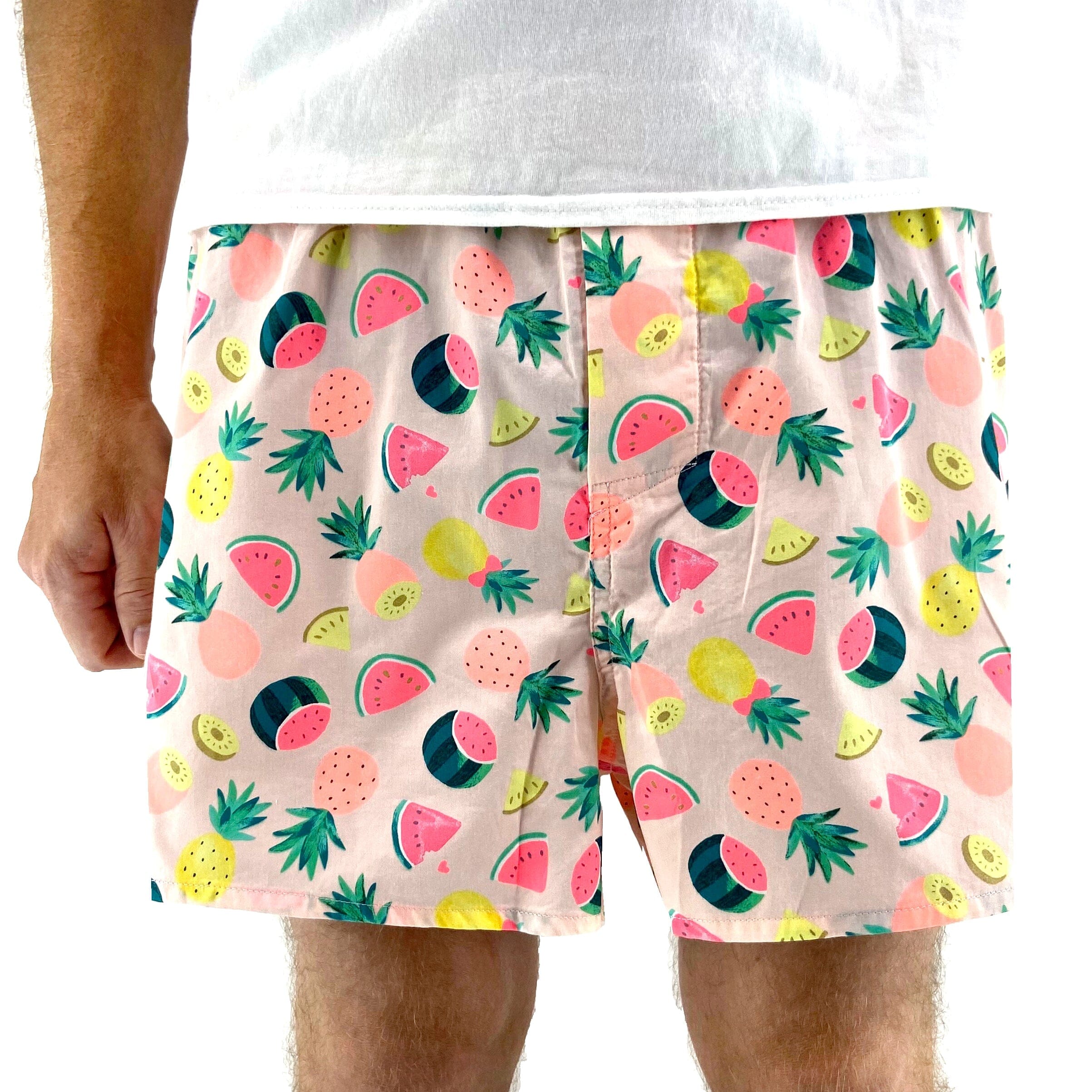 Men's Tropical Fruit Pineapples & Watermelon Patterned Boxer Shorts