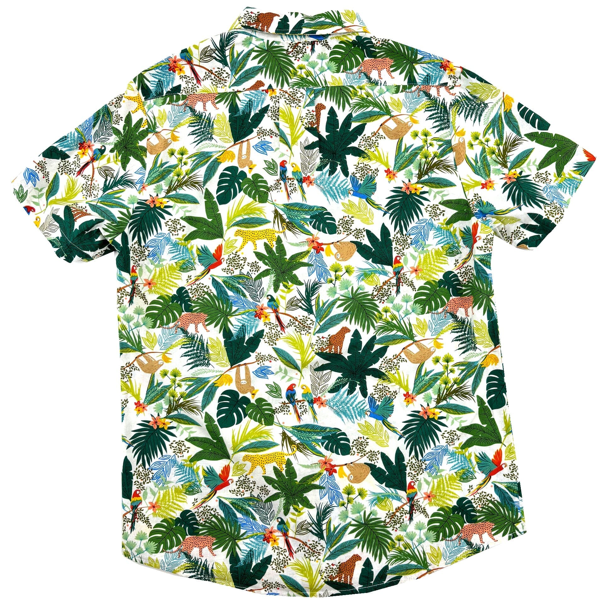 Men's Colorful Sloth Leopard Floral Patterned Linen Button Down Shirt