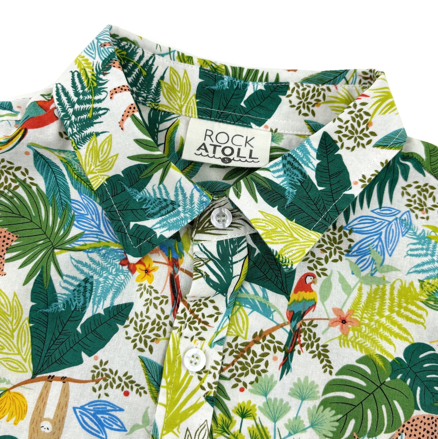 Men's Colorful Sloth Leopard Floral Patterned Linen Button Down Shirt