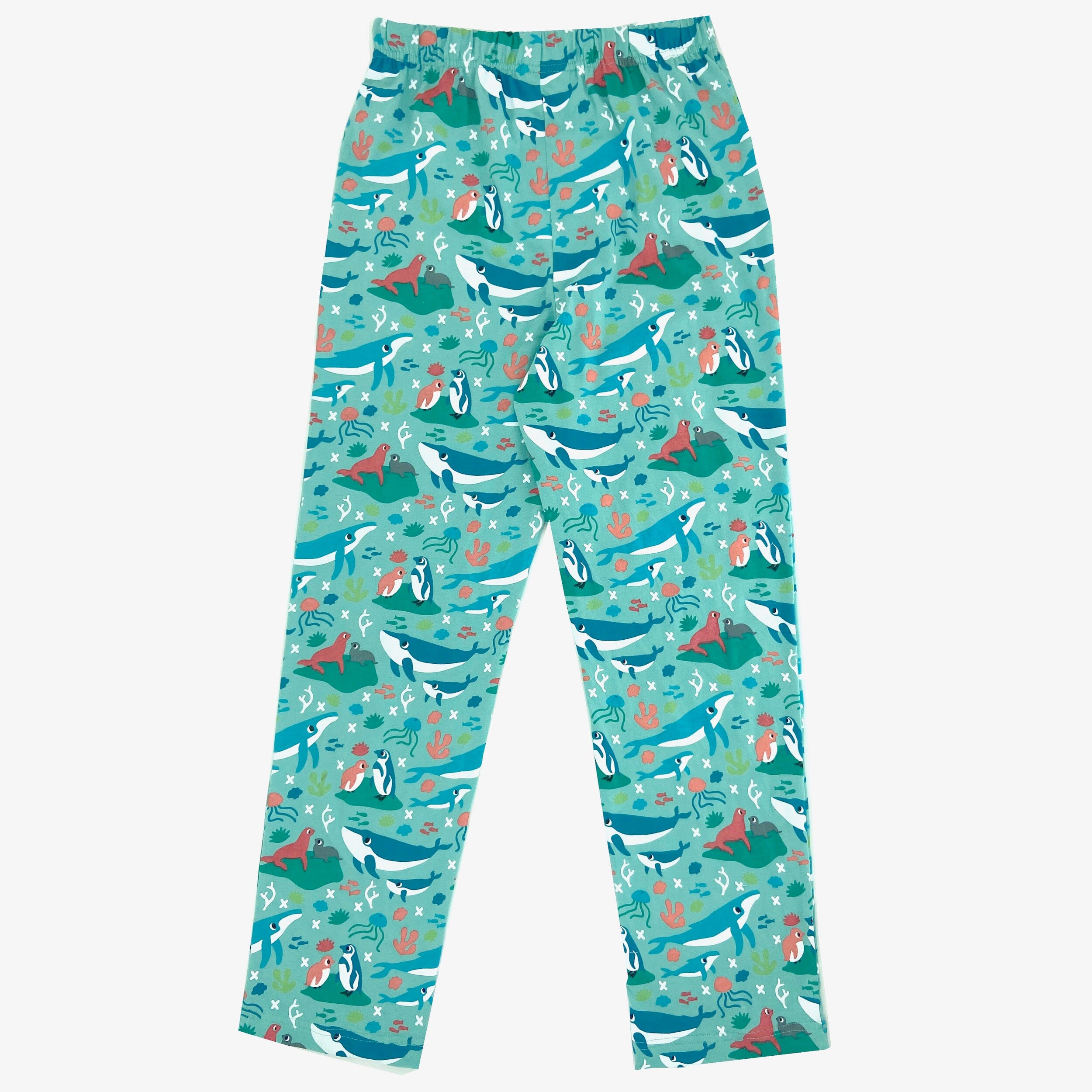 Women's Ocean Sea Creatures Inspired Penguin Whale Print Lounge Pants