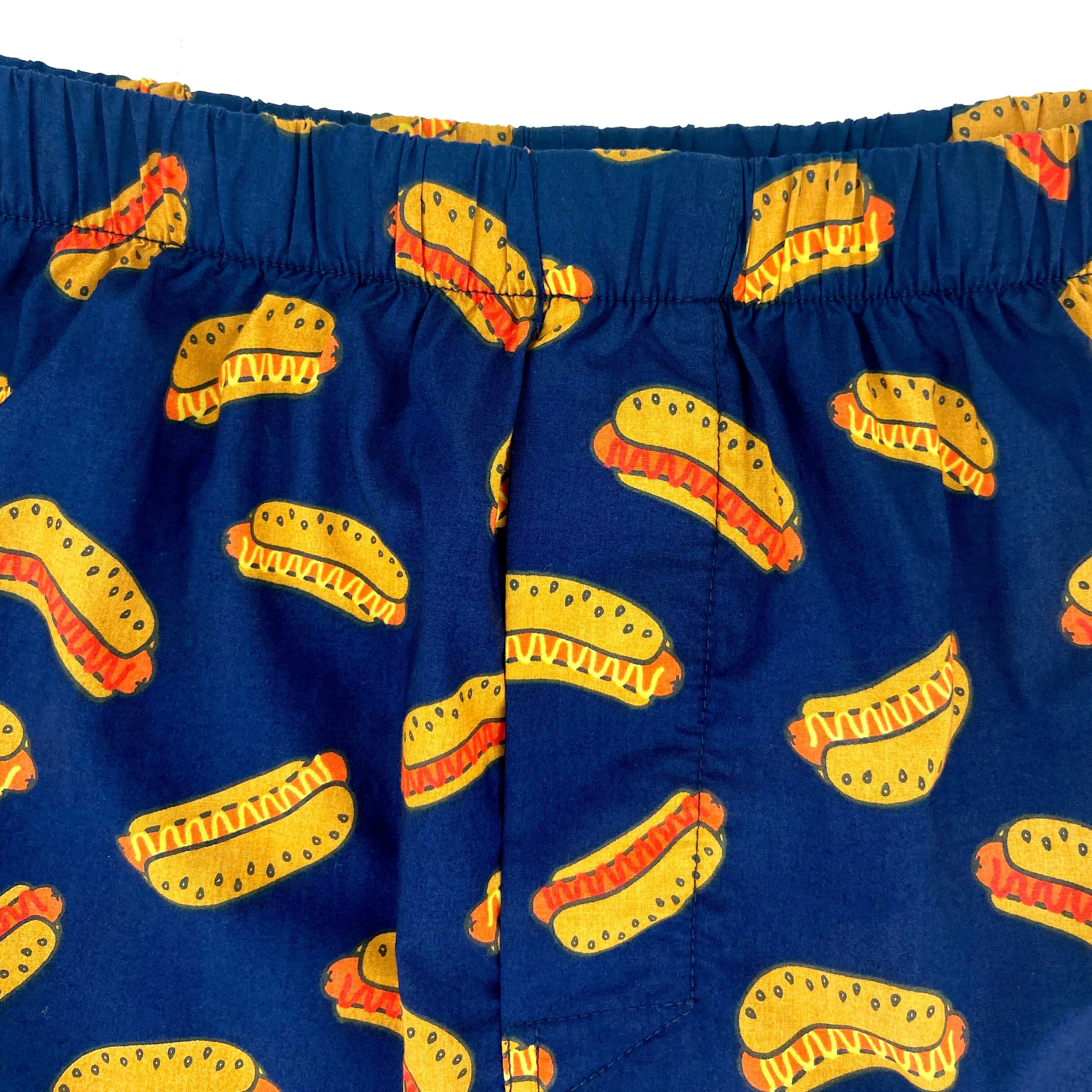 Buy Men's Foodie Themed Hotdog Buns All Over Print Cotton Boxer Shorts