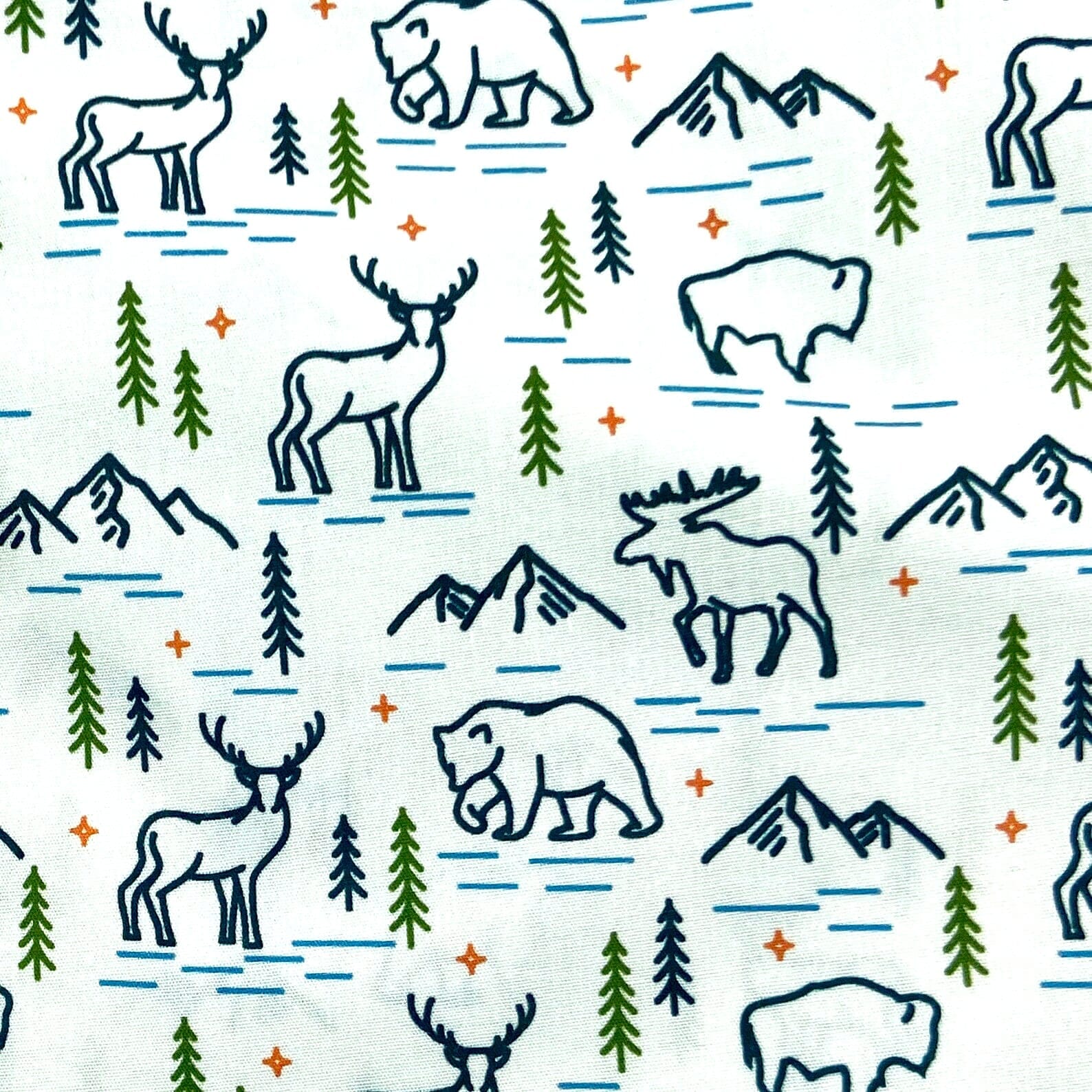 Canadian Wilderness Themed Moose & Bear Print Boxer Shorts Underwear