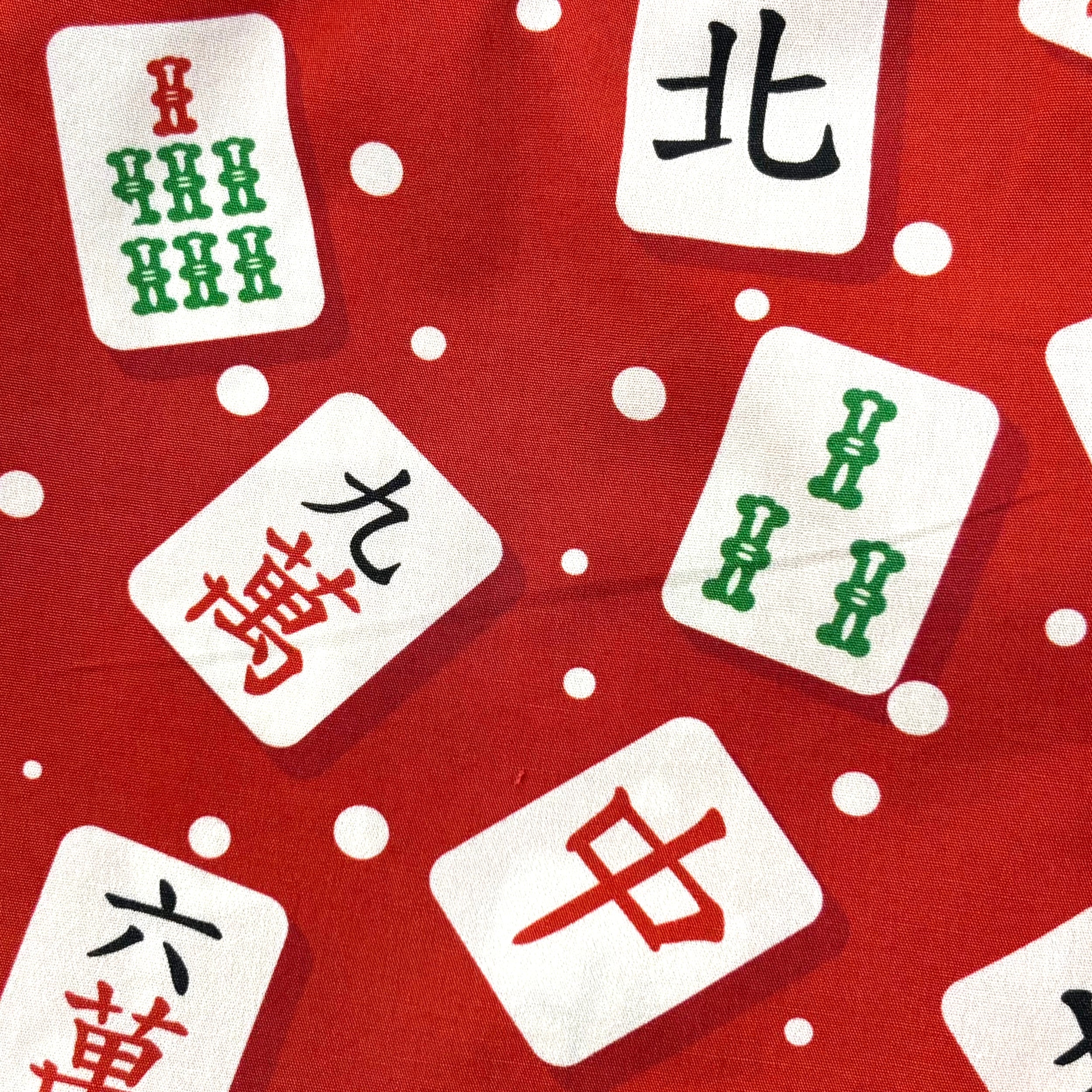 Men's Mahjong Tiles All Over Print Patterned Cotton Boxer Shorts in Red