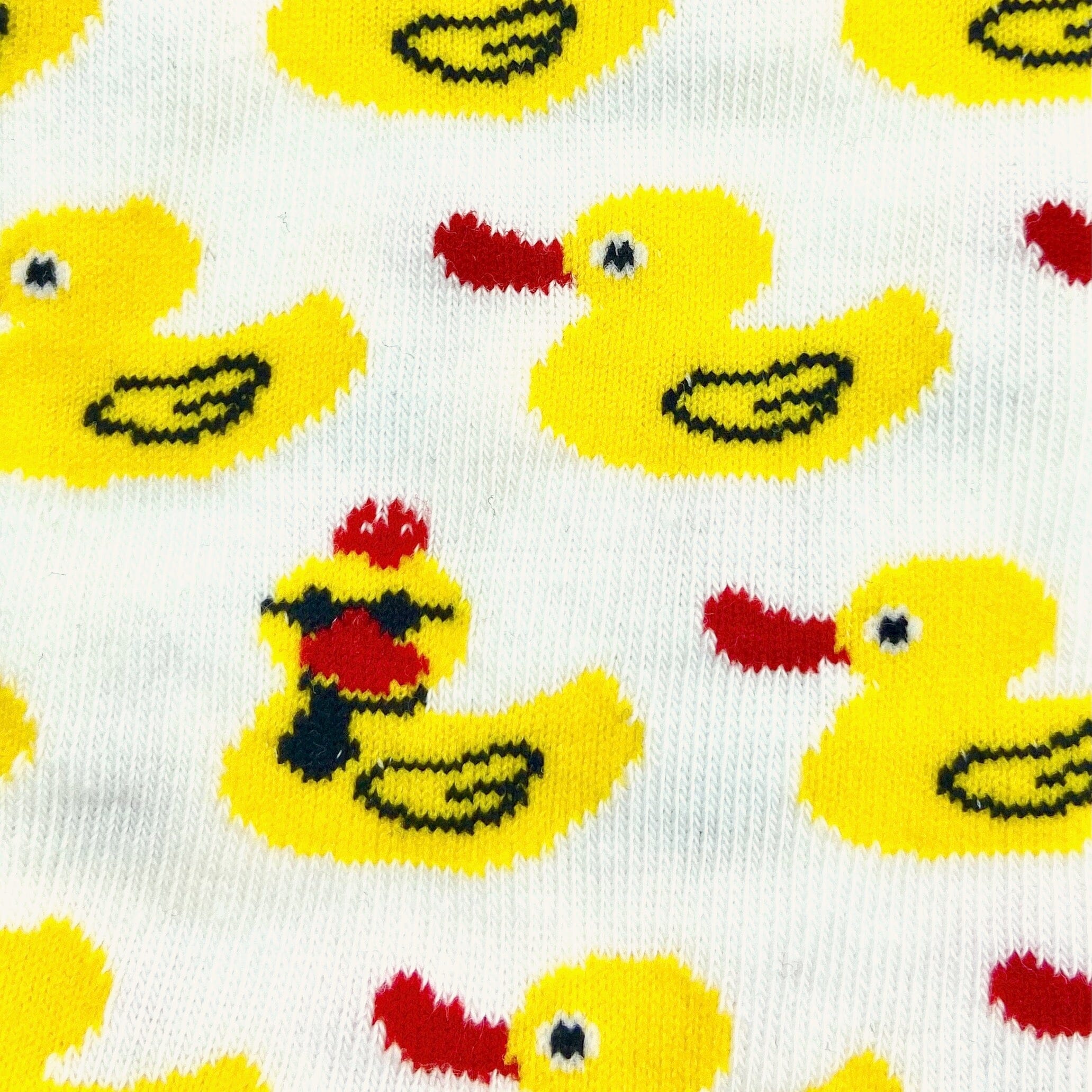 Fun Unisex Yellow Rubber Bath Ducky Print Cotton Novelty Dress Socks