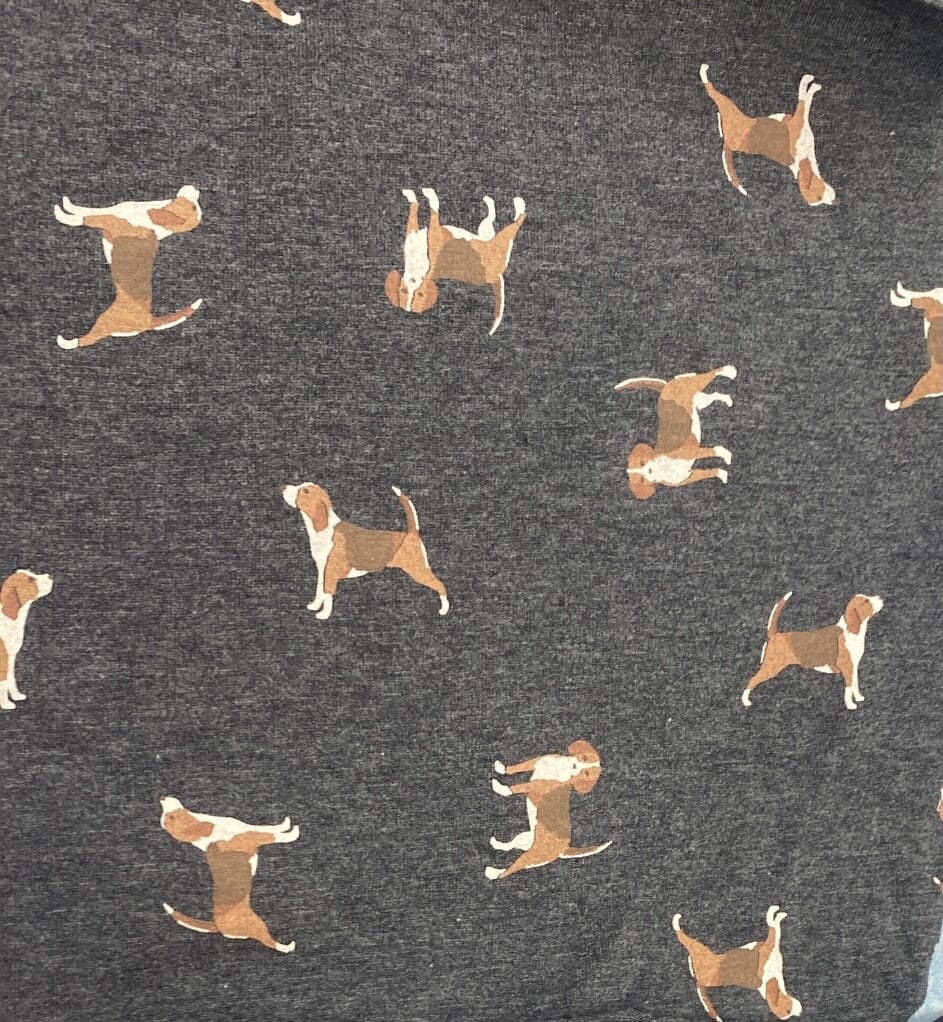 Men's Beagle Puppy All Over Print Novelty Crew Neck Cotton T-Shirt Top