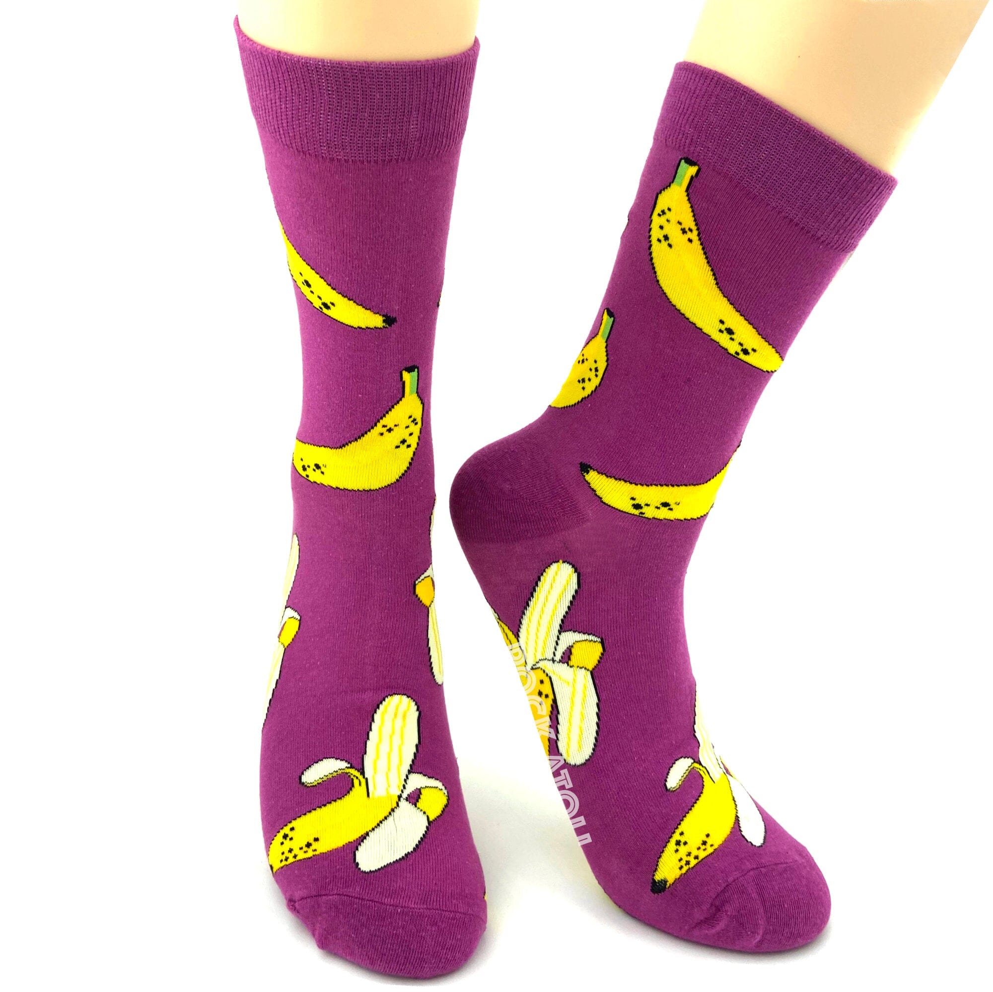 Colorful Fruity Banana Peel Patterned Durable Stretch Novelty Socks