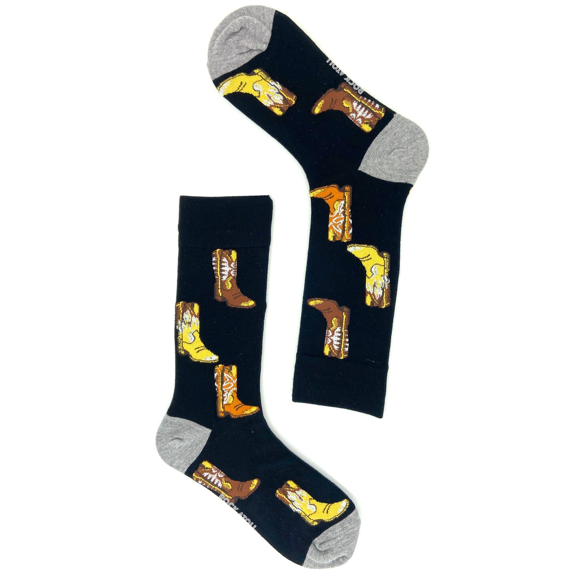 Western Cowboy Boots Patterned Wild West Funky Cotton Novelty Socks