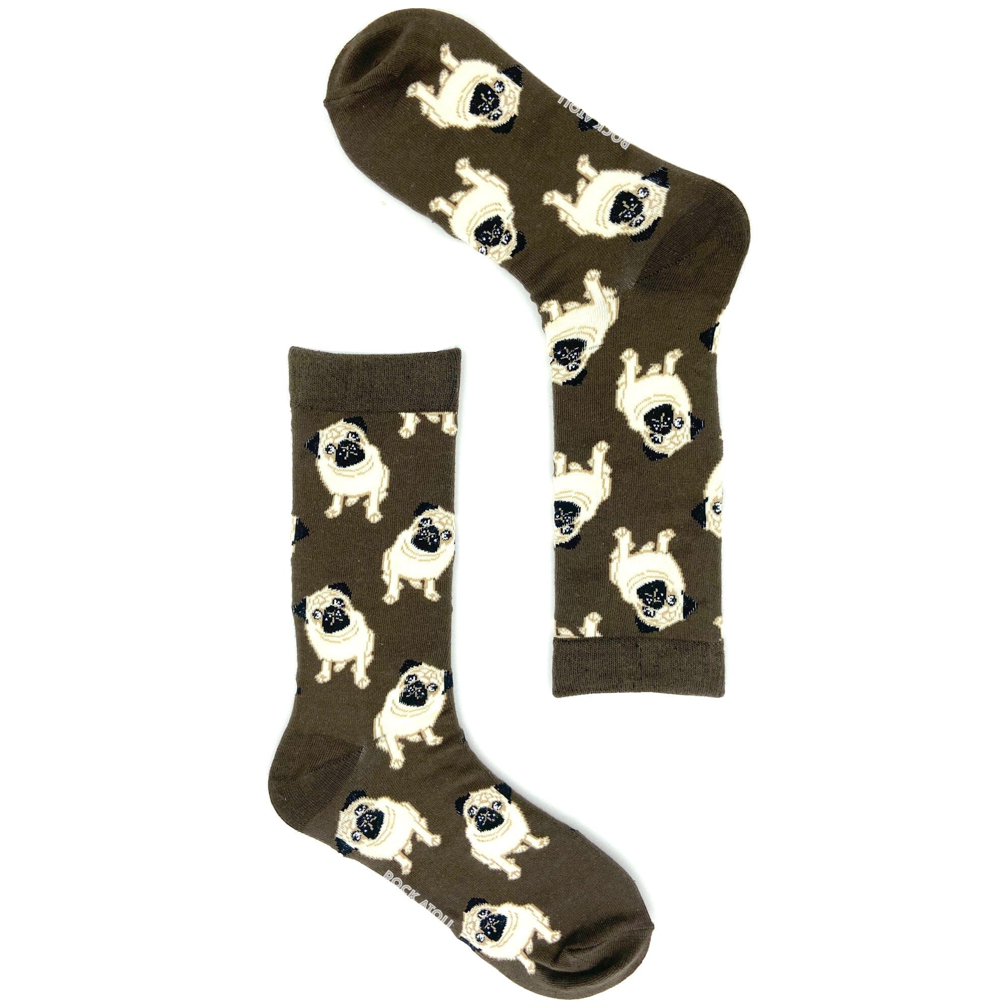 Dog Lovers Adorable Pug Puppies Patterned Cotton Stretch Novelty Socks