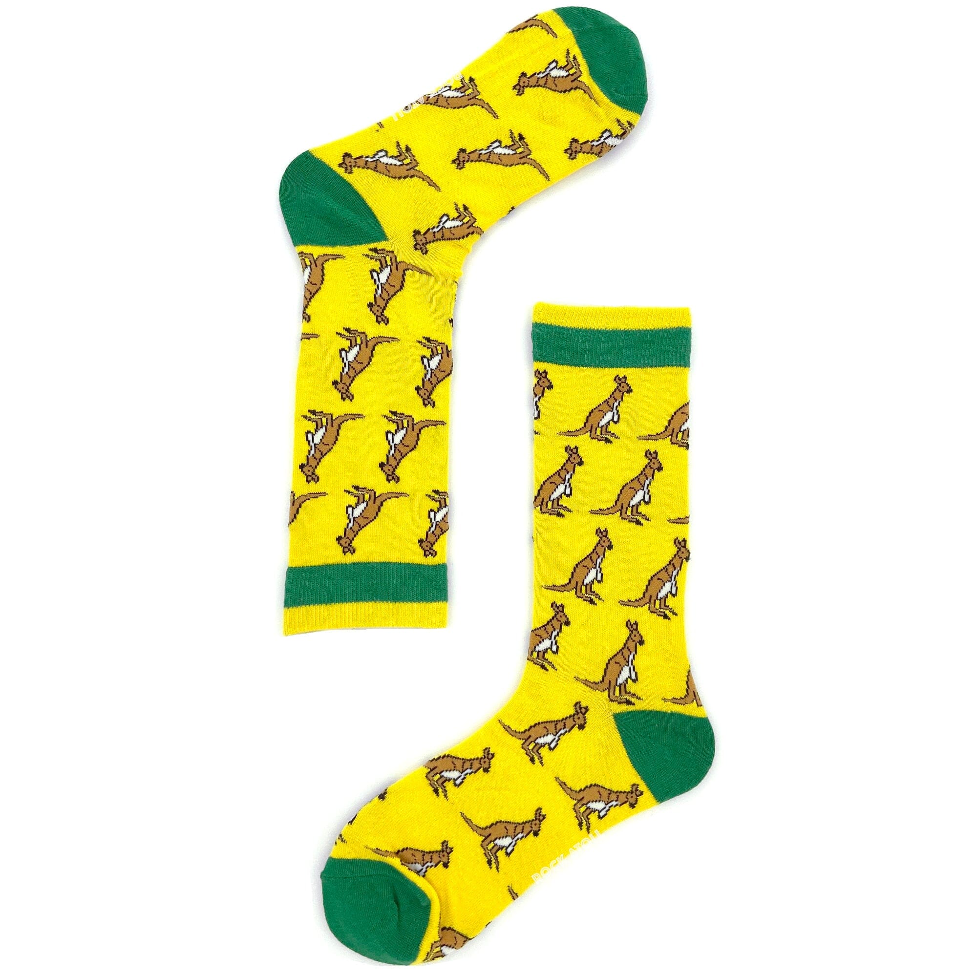 Vibrant Kangaroo Wallaby Patterned Casual Novelty Long Crew Socks