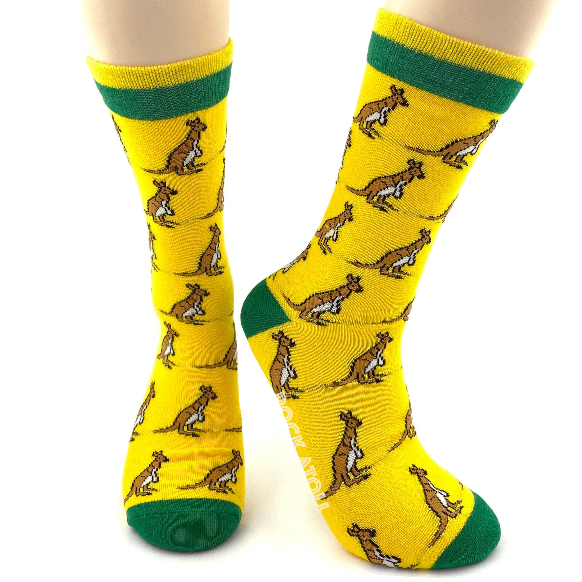 Vibrant Kangaroo Wallaby Patterned Casual Novelty Long Crew Socks