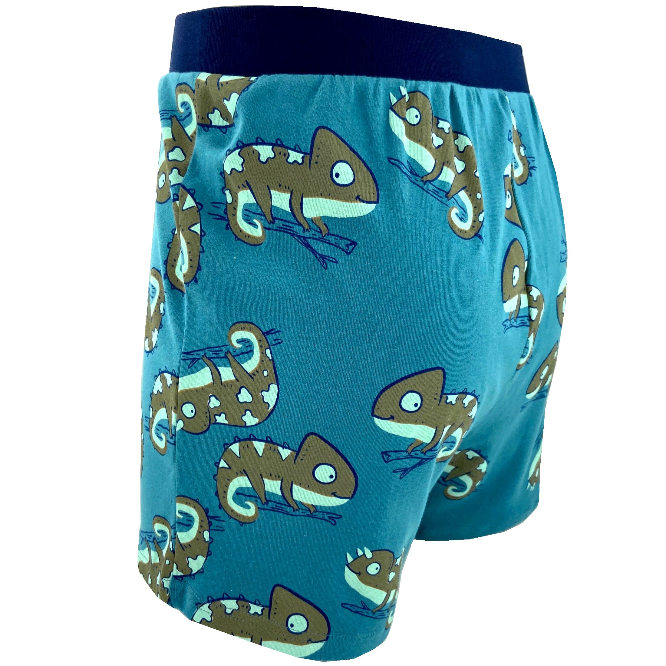 Men's Pascal Chameleon Print Chameleon Patterned Cotton Knit Boxer Pajama Shorts