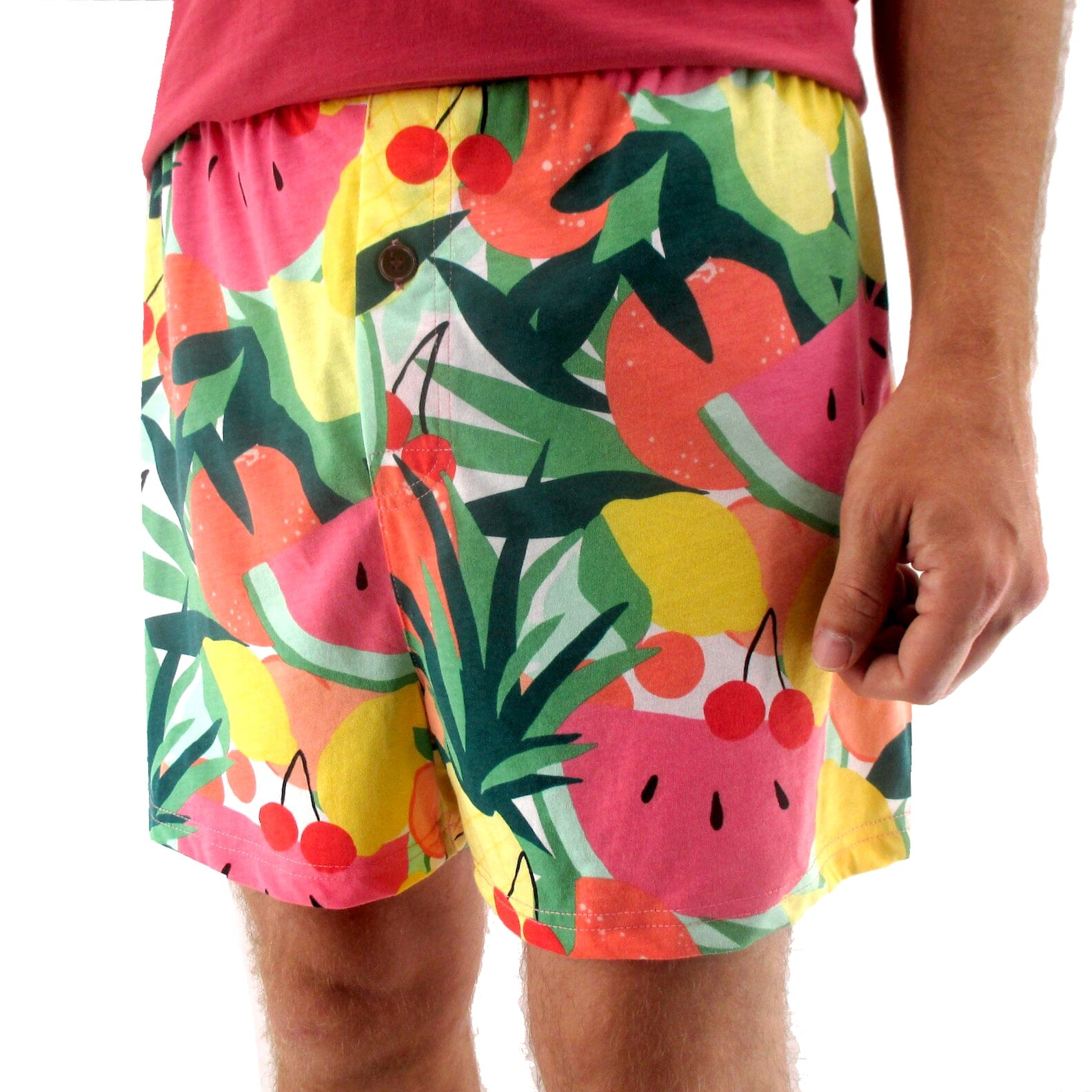 Men's Tropical Fruit Pineapple All Over Print Cotton Pajama Bottoms