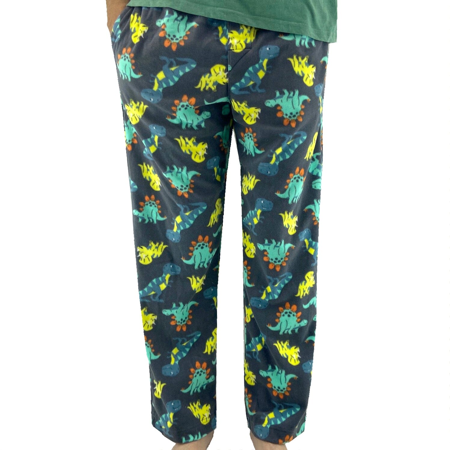 Men's Comfy Sleepwear Dinosaur Novelty Print Soft Fleece Pajama Pants