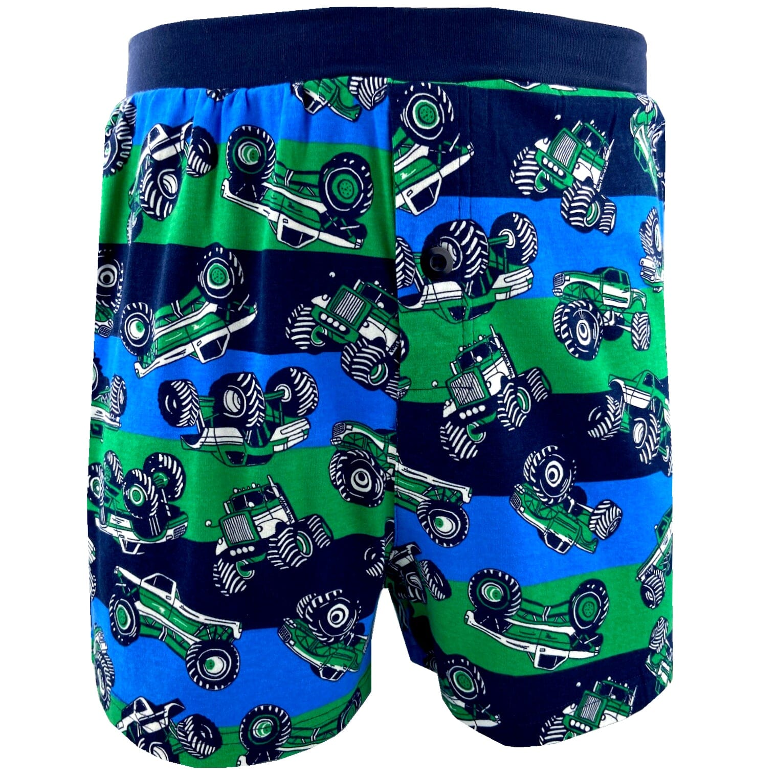 Men's Striped Monster Truck All Over Print Drawstring Pajama Shorts