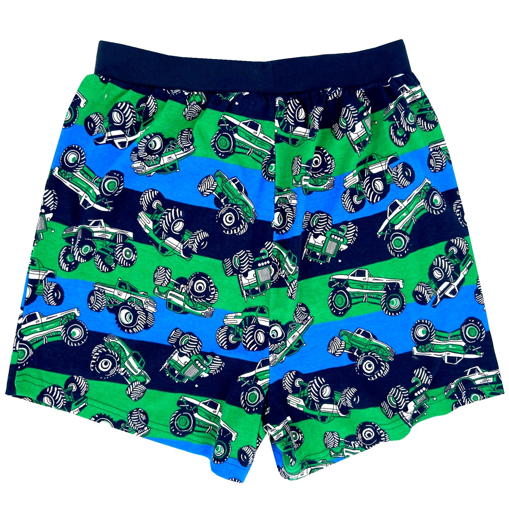 Men's Striped Monster Truck All Over Print Drawstring Pajama Shorts