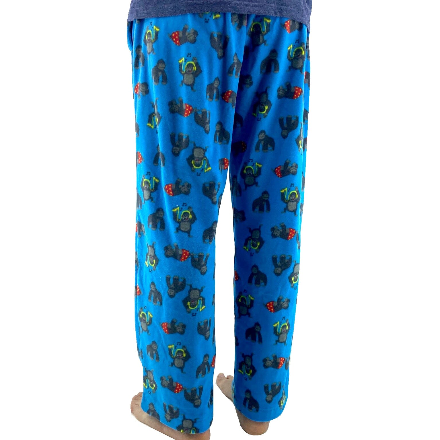 Men's Sleepwear Partying Gorilla Print Warm Winter Fleece Pajama Pants