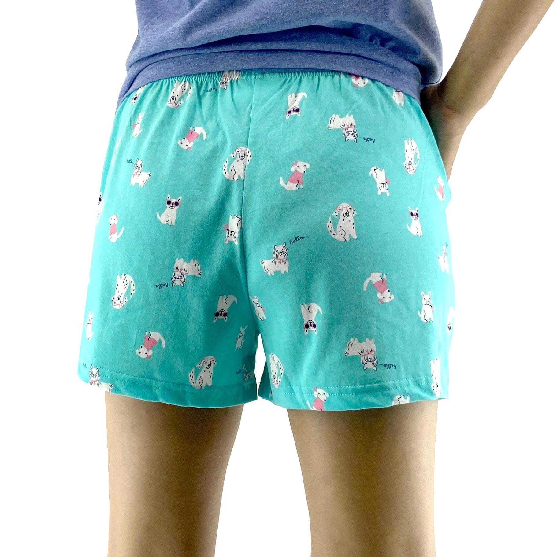 Women's Pet Lovers Dog Patterned Cotton Jersey Knit Pajama Bottoms