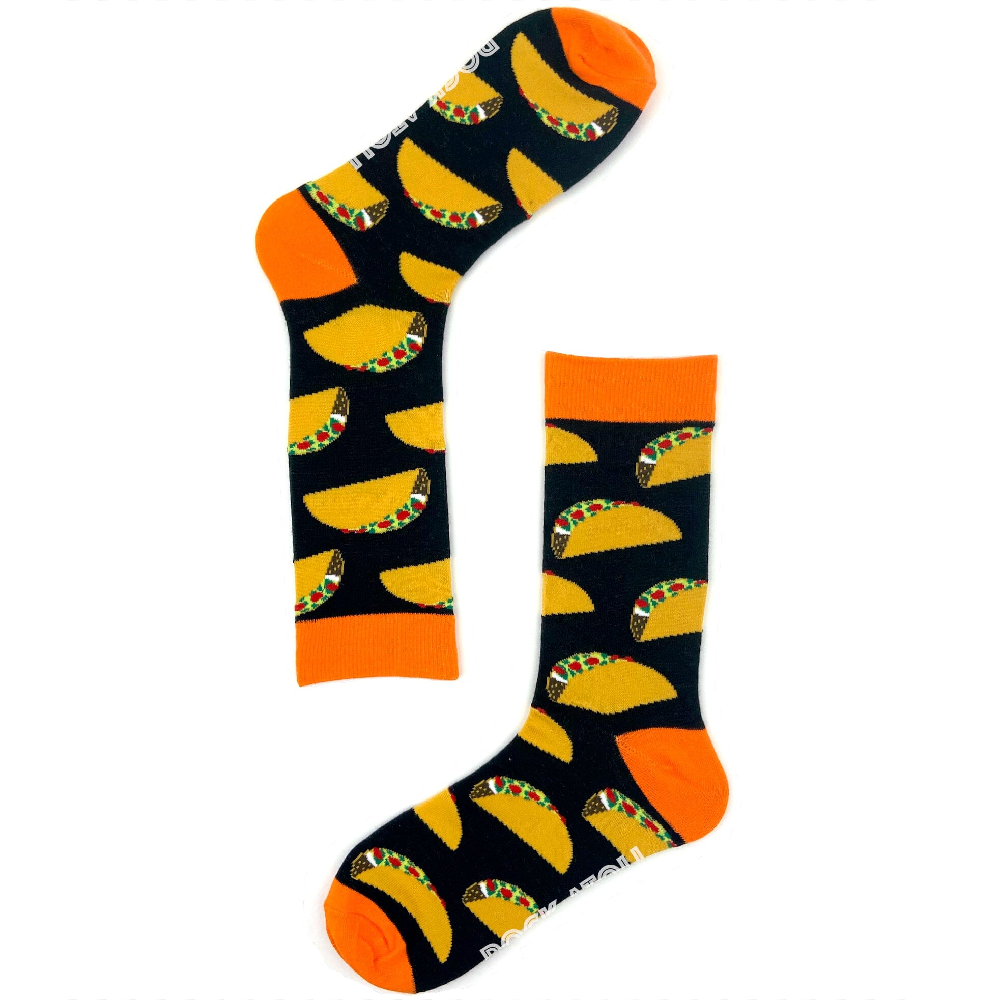 Unisex Black Taco Tuesday Food Themed Novelty Patterned Crew Socks