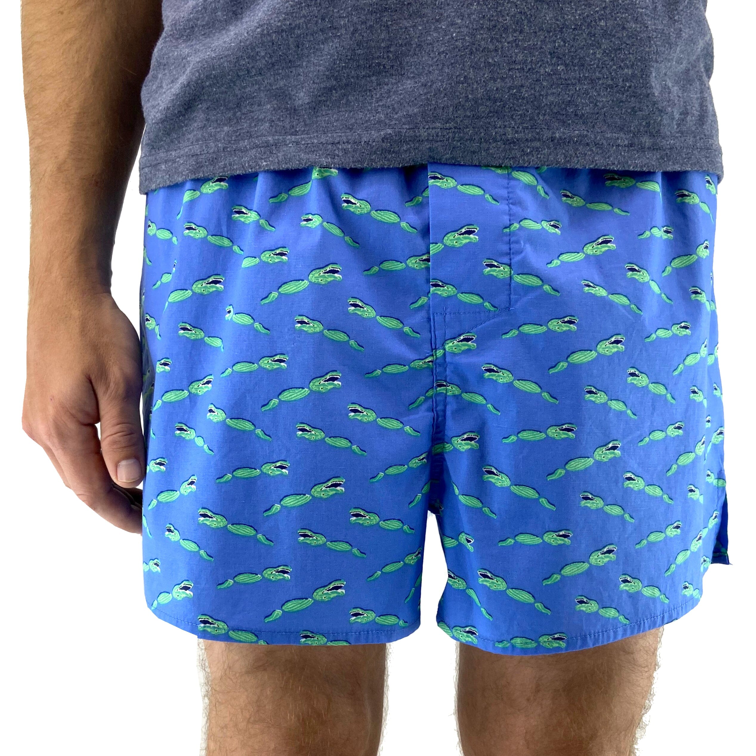 Crocodile River Alligator Novelty Print Cotton Boxer Shorts Underwear