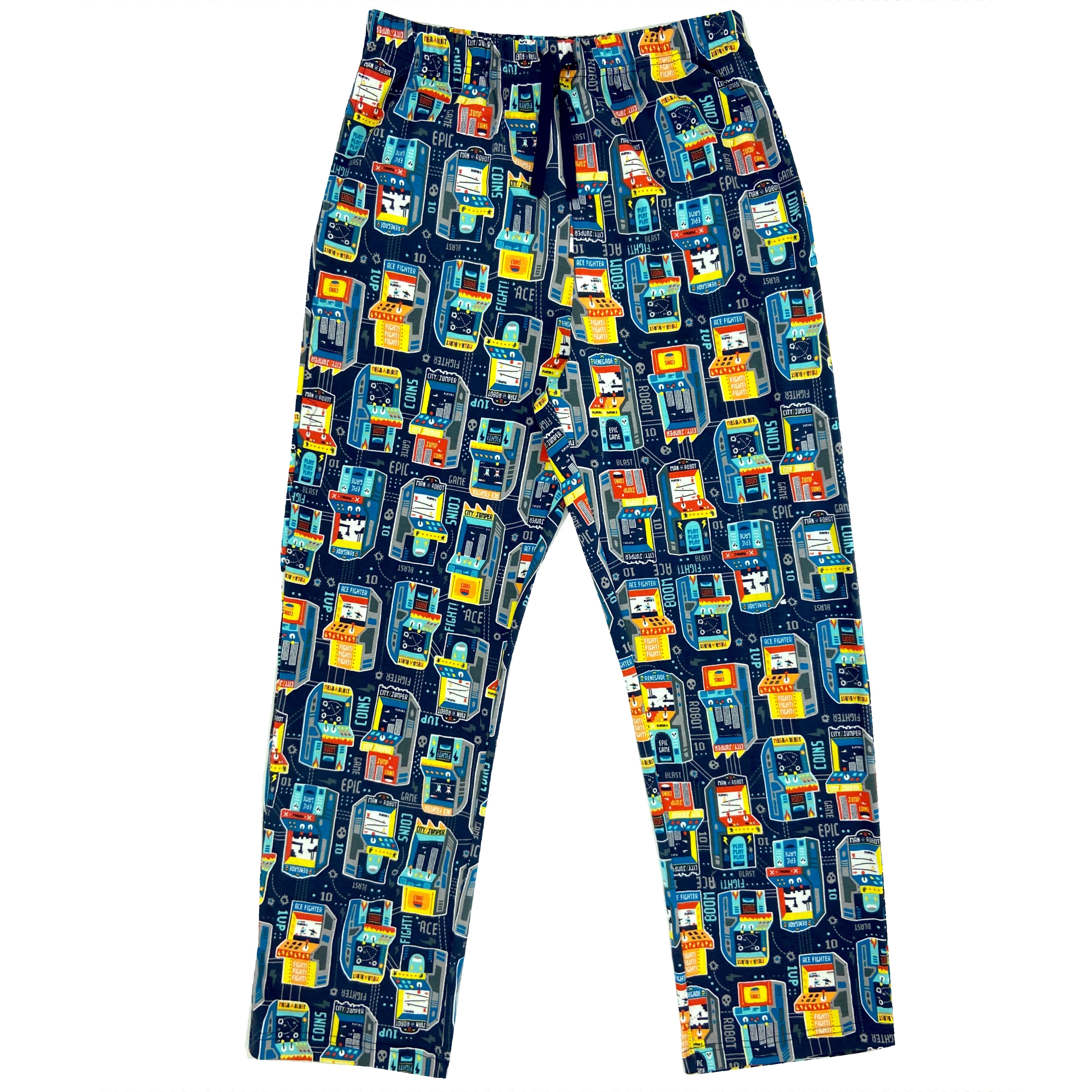 Men's Retro Arcade Machine Coin-Op Cabinet Print Pajama Lounge Pants