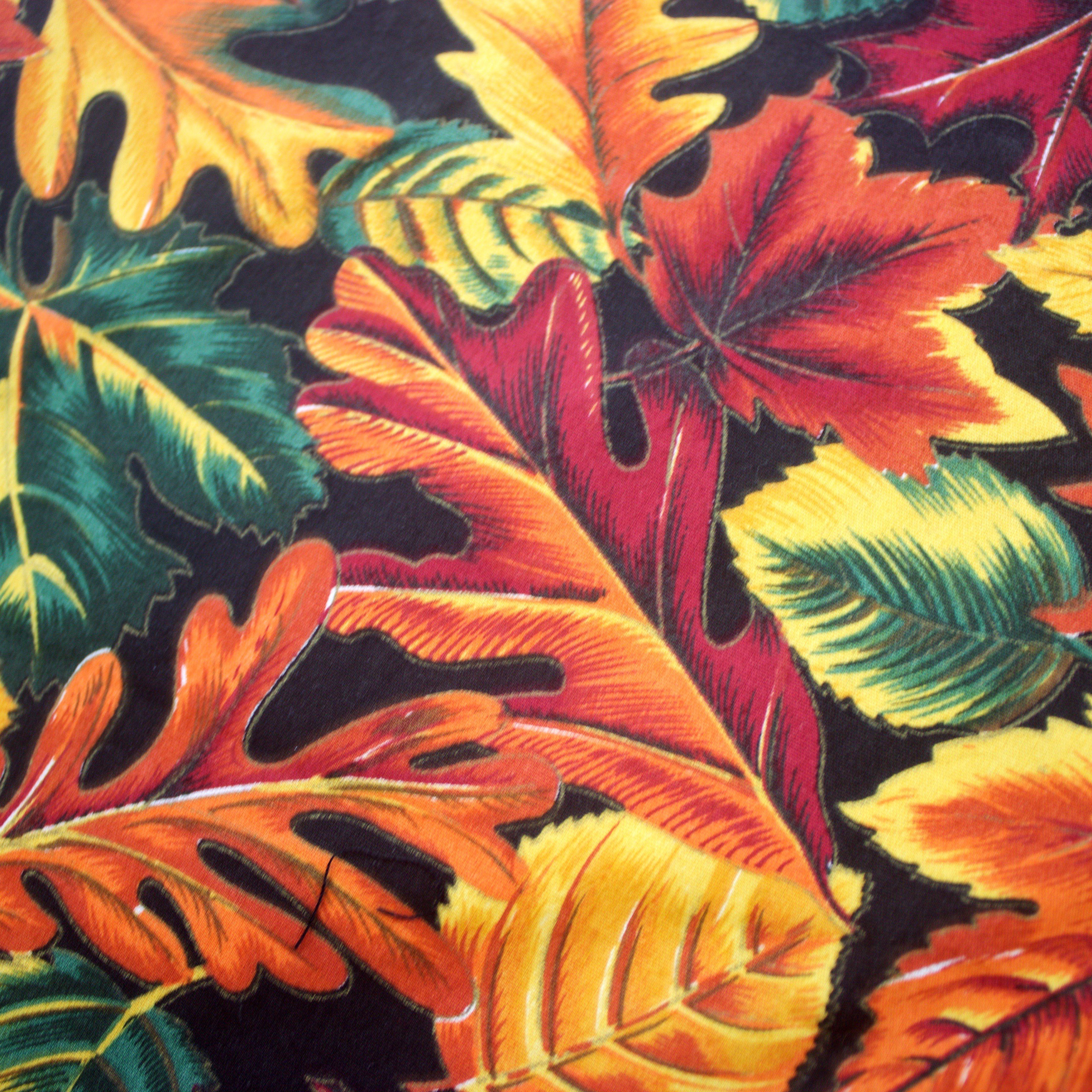 Colorful Leafy Patterned Orange Fall Men's Shorts