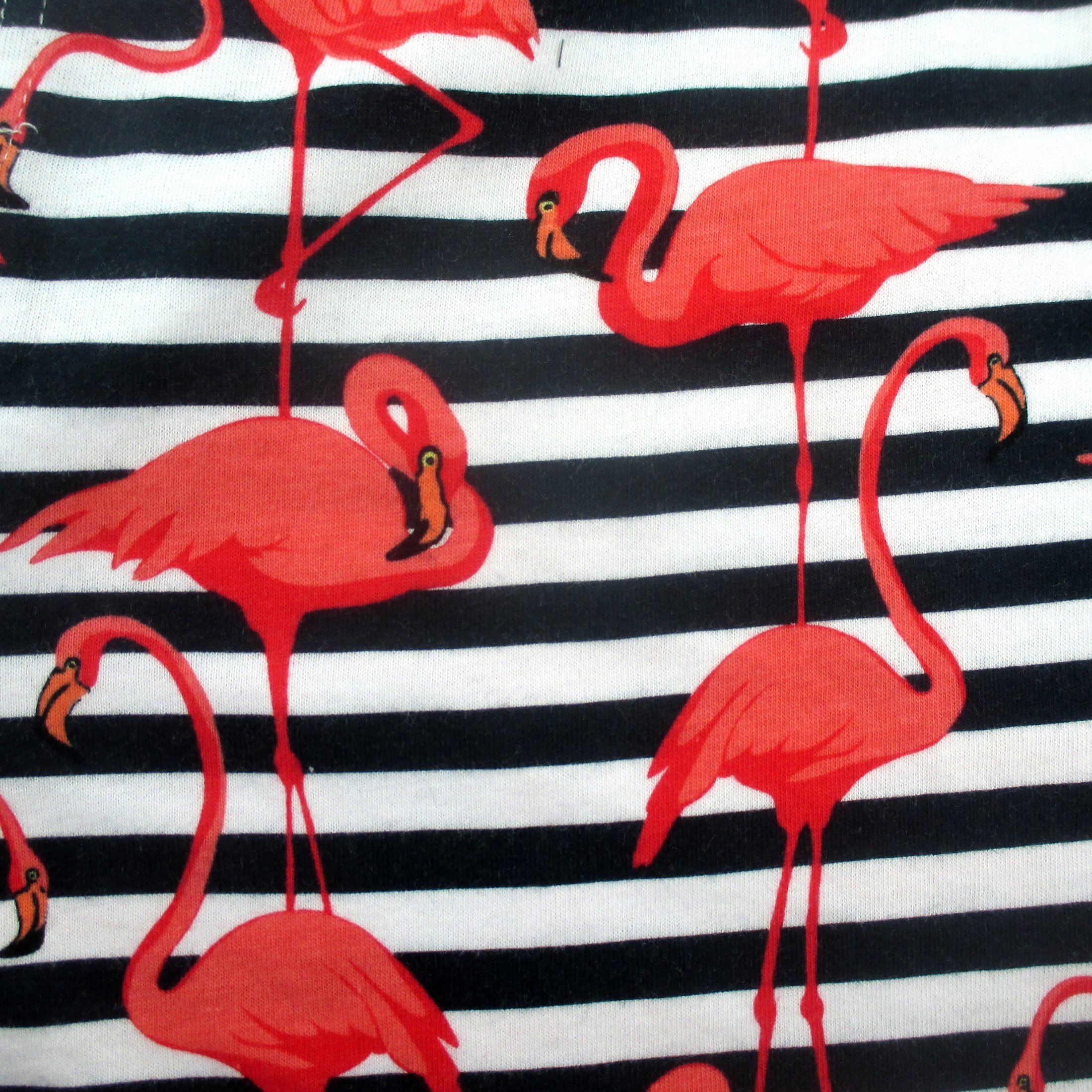 Super Soft Cozy Cotton Boxer Shorts with Flamingo Bird Stripes All Over Pattern