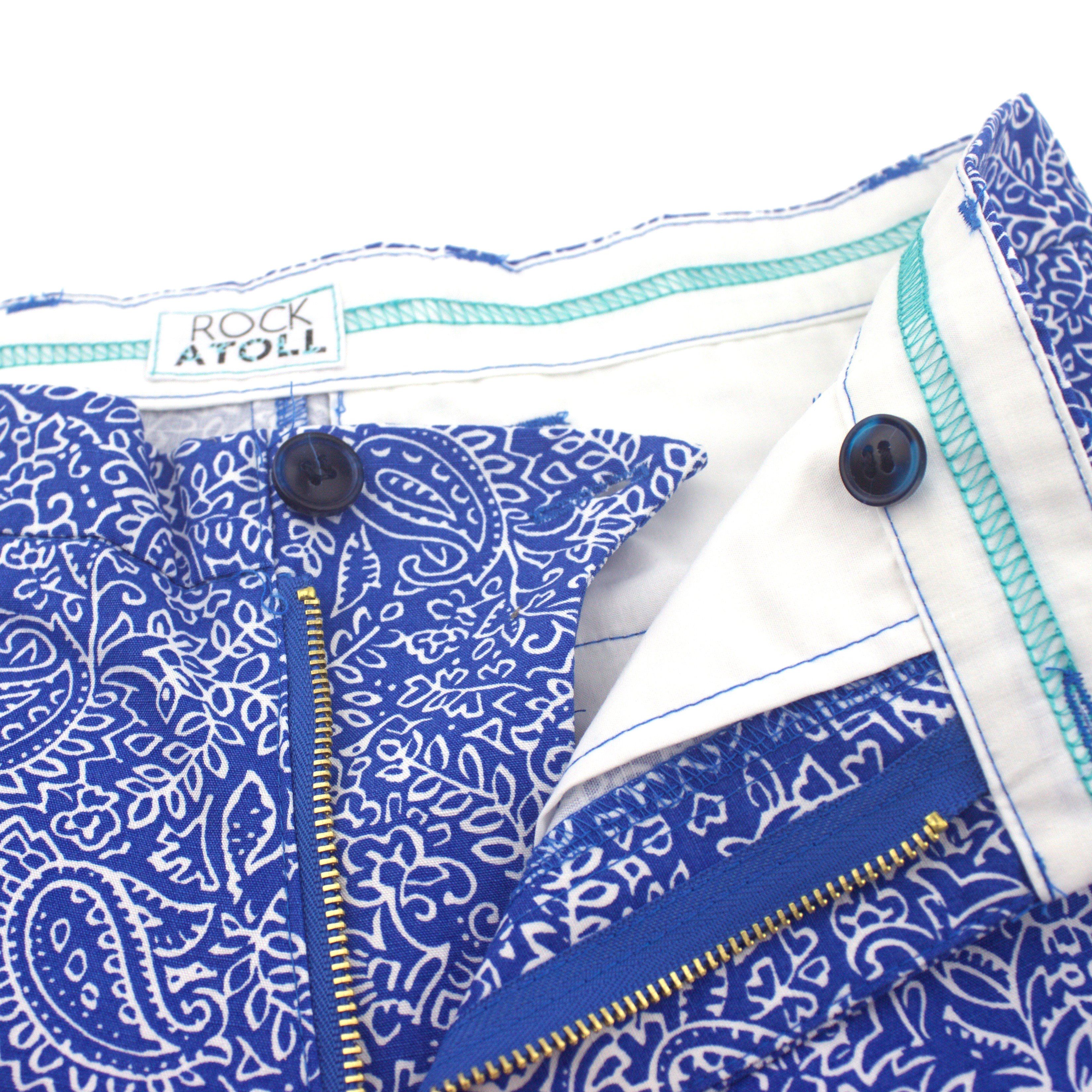 Crazy Blue Paisley Shorts for Men Casual Going Out Wear