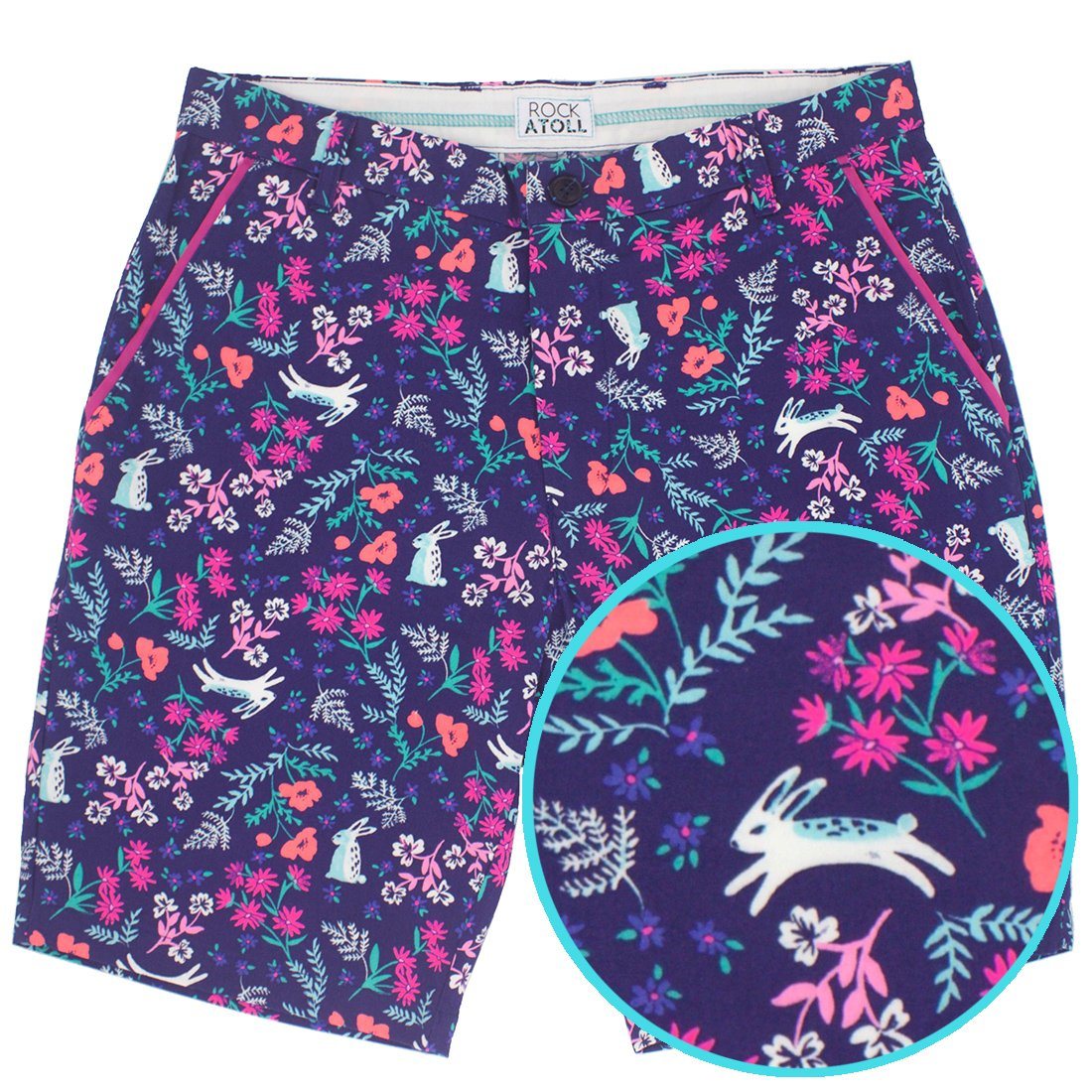 Crazy Bold Bunny Rabbit Shorts for Men in Pink and Purple