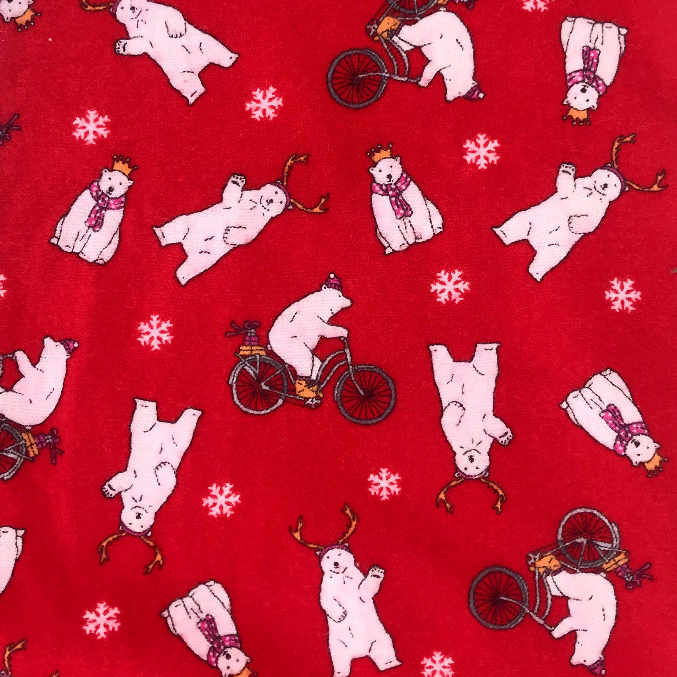 Men's Festive Pajama Bottoms. Polar Bear All Over Print Flannel Pants