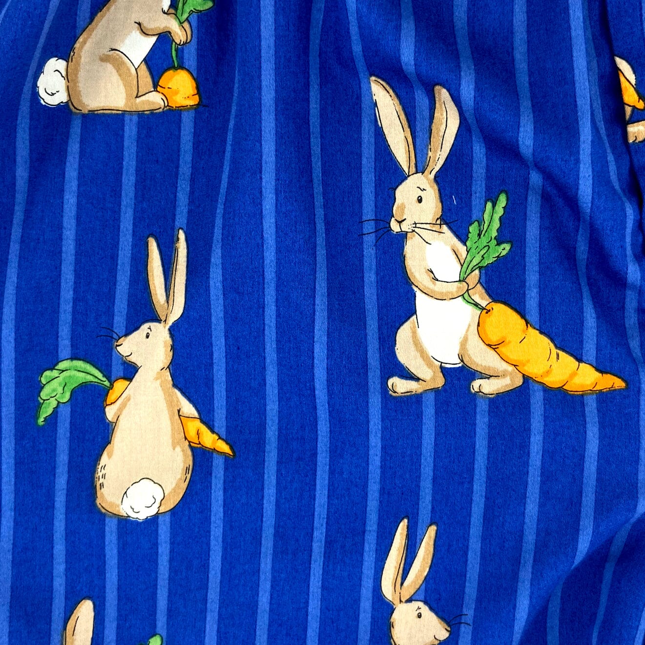 Unusual Bunny Rabbit Hare Novelty Print Striped Cotton Boxer Shorts