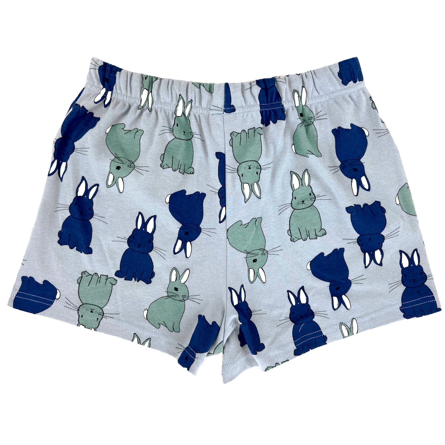 Women's Grey Bunny Rabbit All-Over Print Jersey Knit PJ Pyjama Shorts