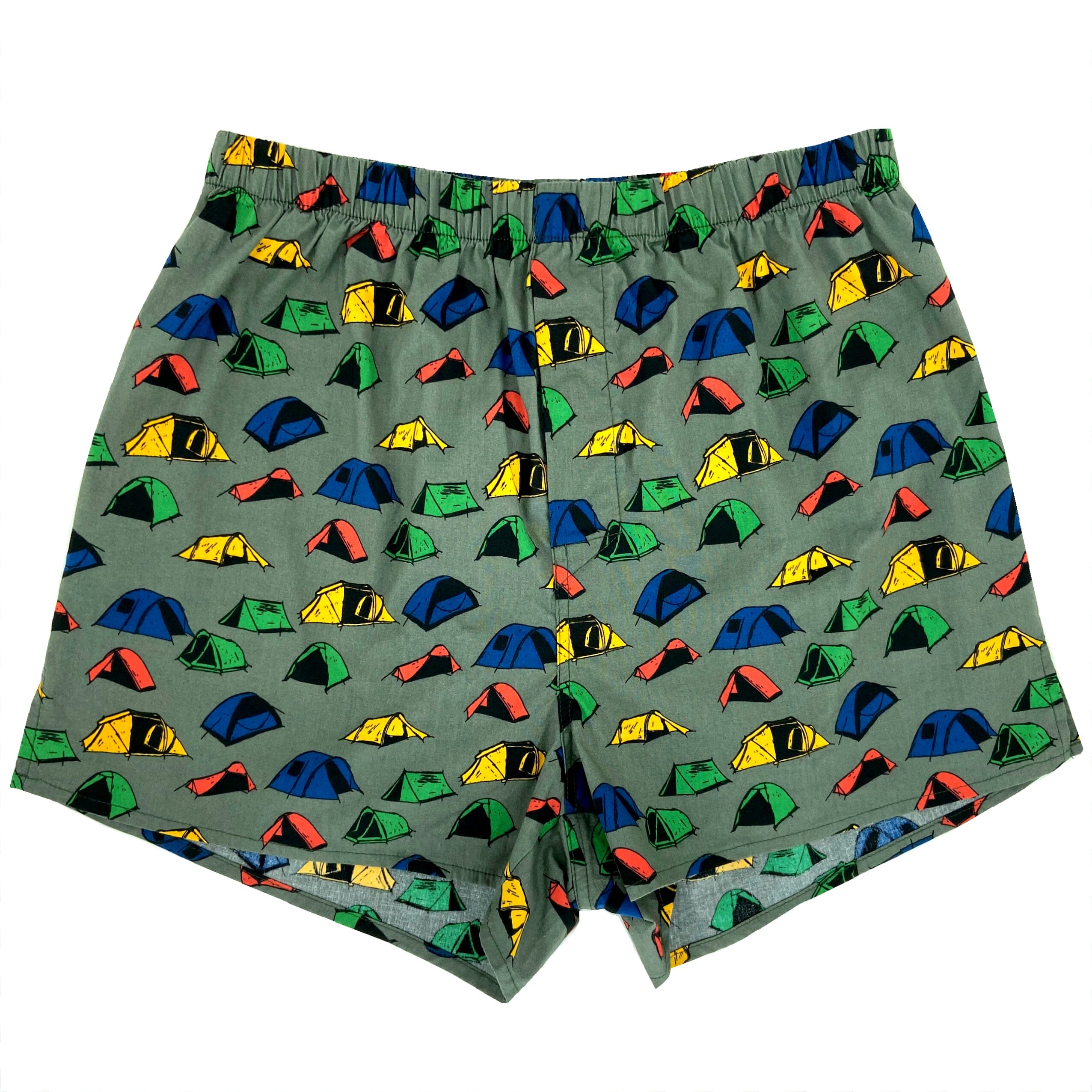 Men's Outdoorsy Camping Tent Patterned Novelty Print Boxer Shorts