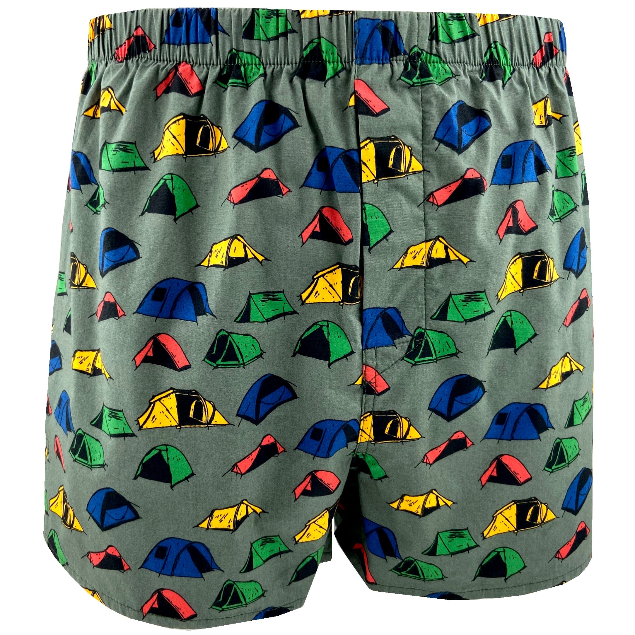 Men's Outdoorsy Camping Tent Patterned Novelty Print Boxer Shorts