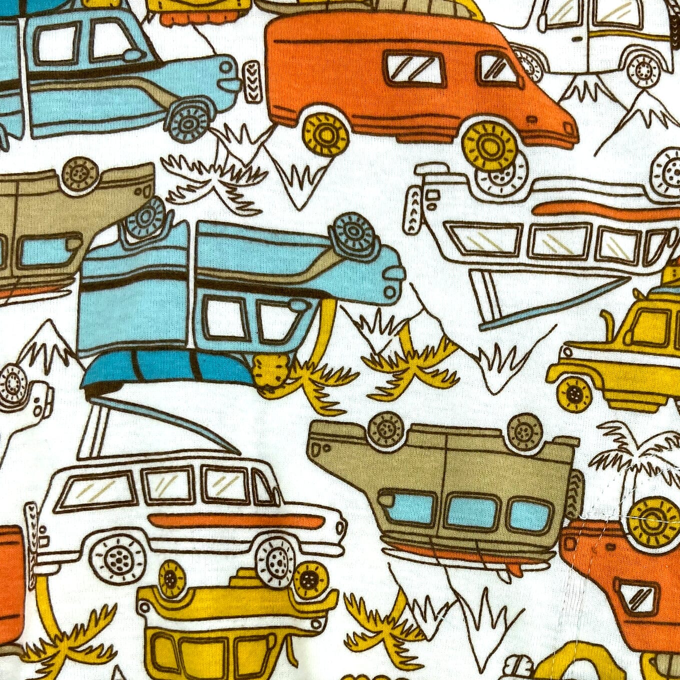 Comfy Travel Inspired Cars and Wagons Patterned Cotton Pajama Shorts